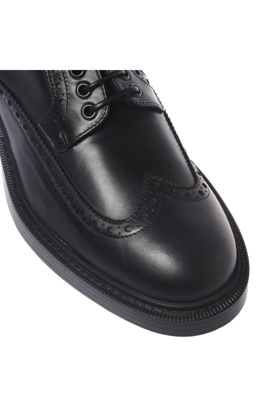 Baldinini-Black leather lace-up shoes﻿-Flache Schuhe-Black-Deal-Outlet-by-ARCHIVIST