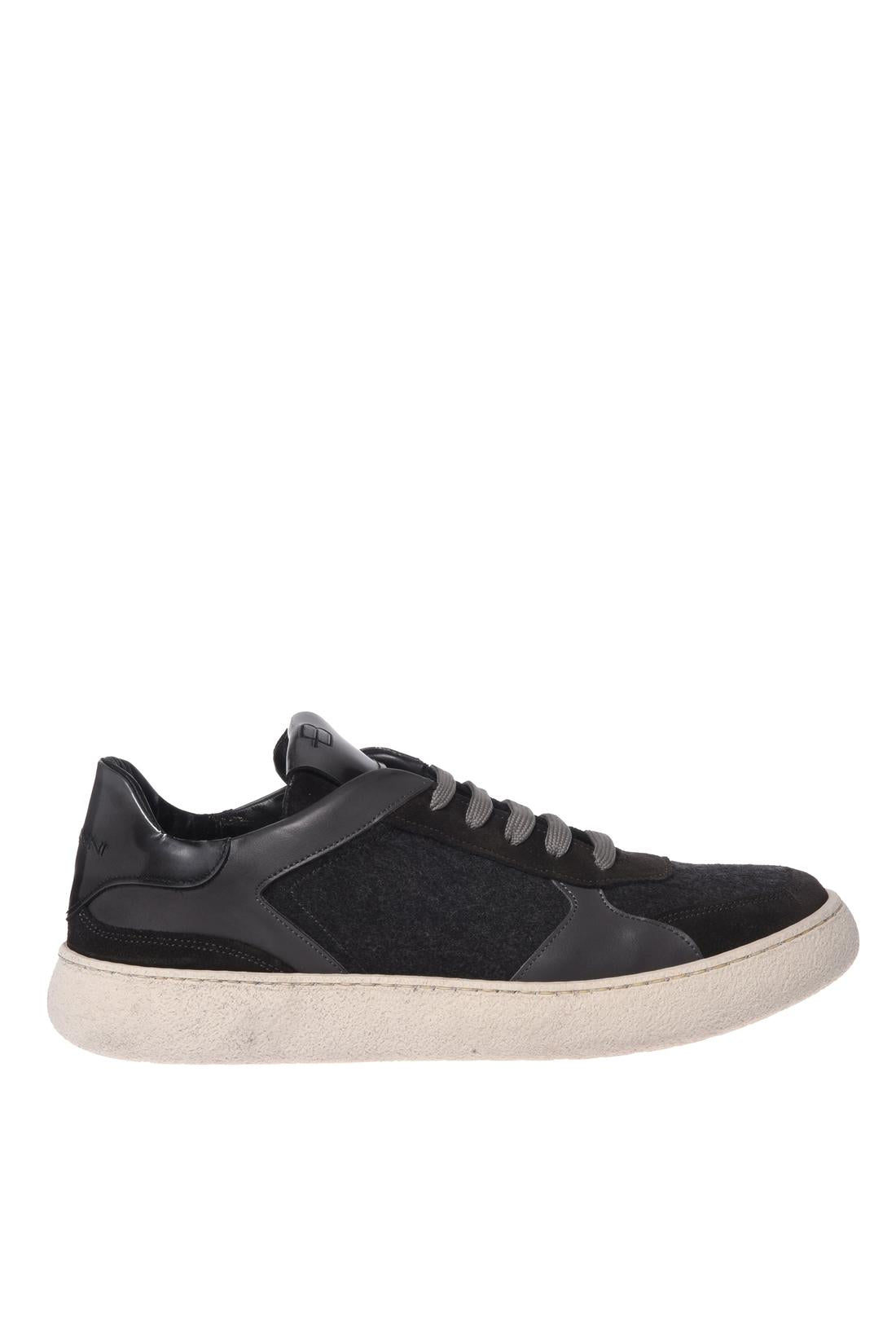 Baldinini-Grey suede leather and wool trainers-Sneaker-Black-Deal-Outlet-by-ARCHIVIST