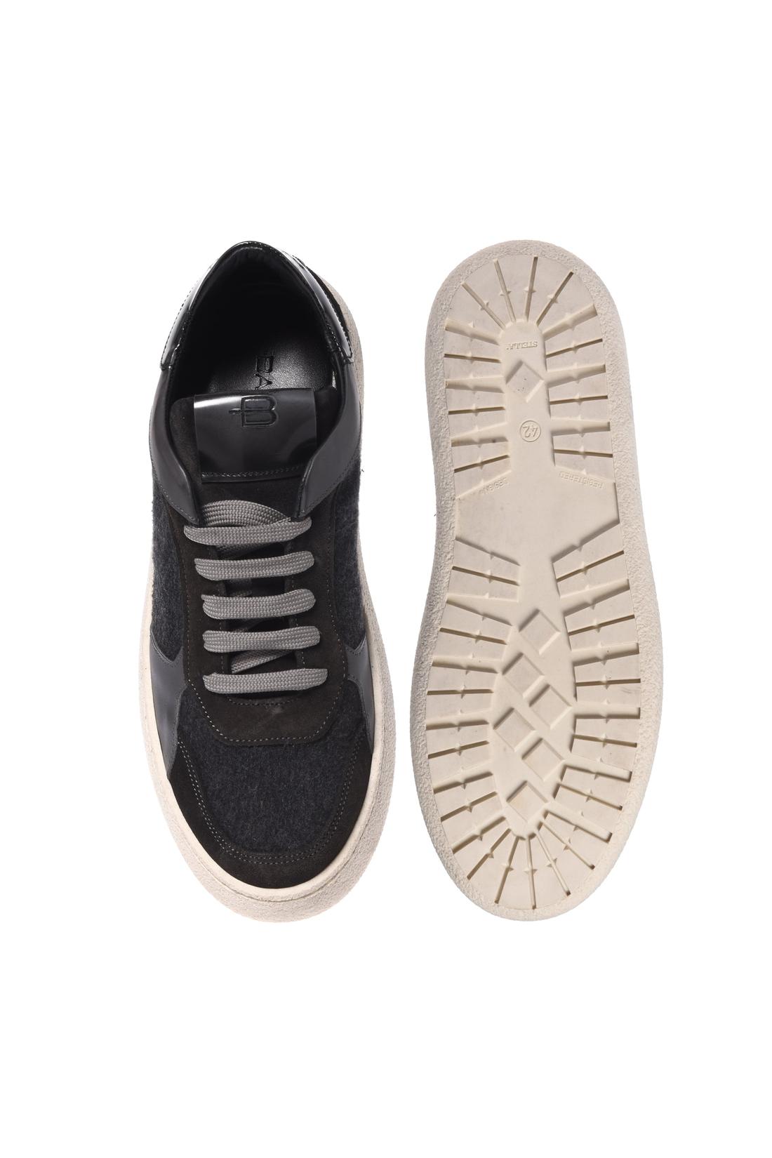 Baldinini-Grey suede leather and wool trainers-Sneaker-Black-Deal-Outlet-by-ARCHIVIST