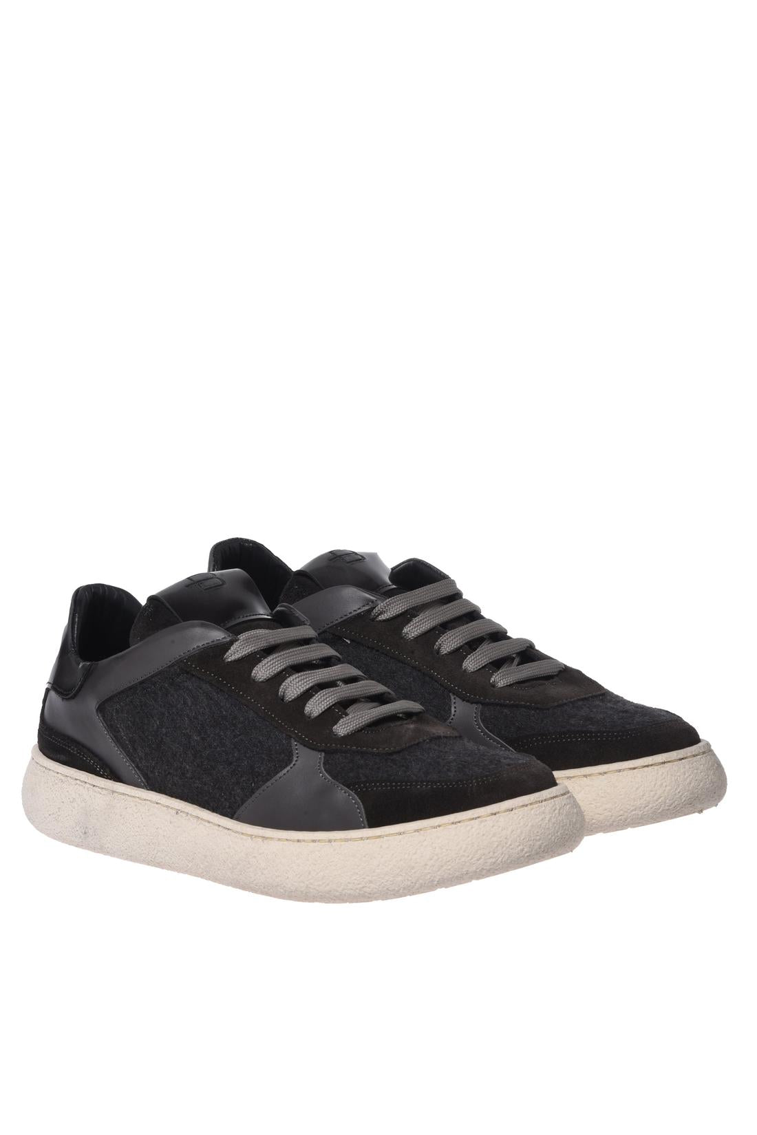 Baldinini-Grey suede leather and wool trainers-Sneaker-Black-Deal-Outlet-by-ARCHIVIST