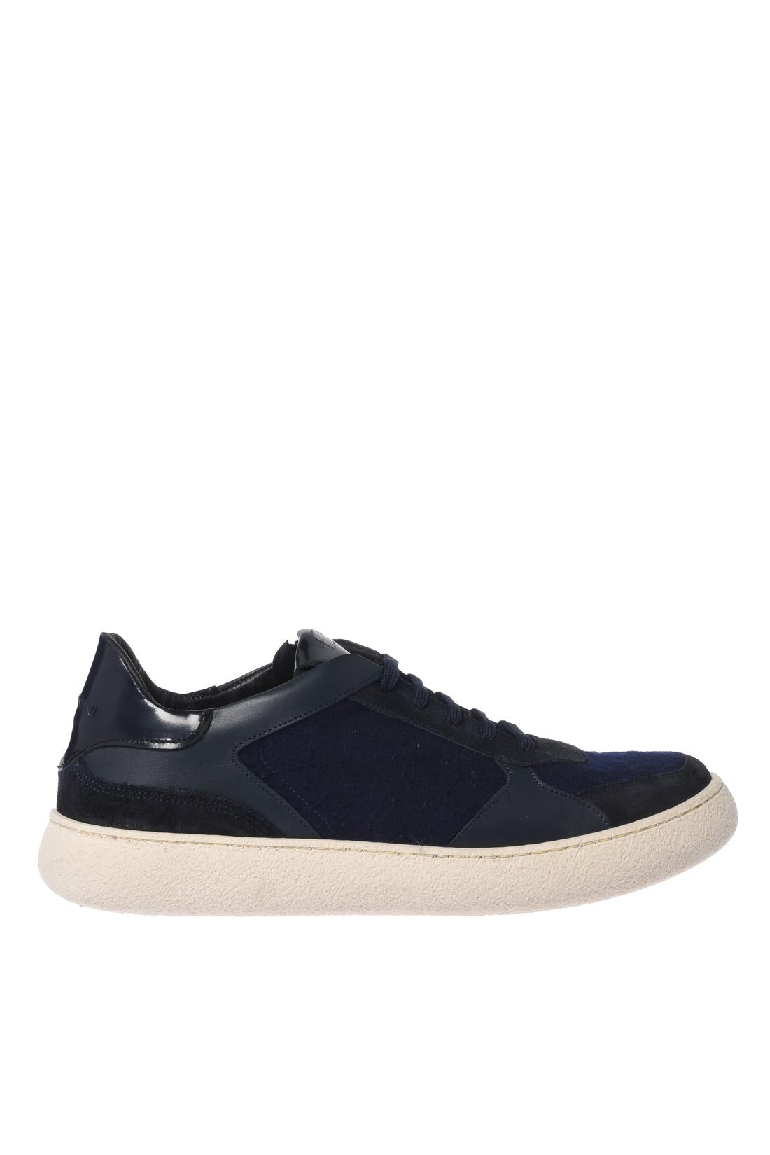 Baldinini-Blue suede leather and wool trainers-Sneaker-Black-Deal-Outlet-by-ARCHIVIST
