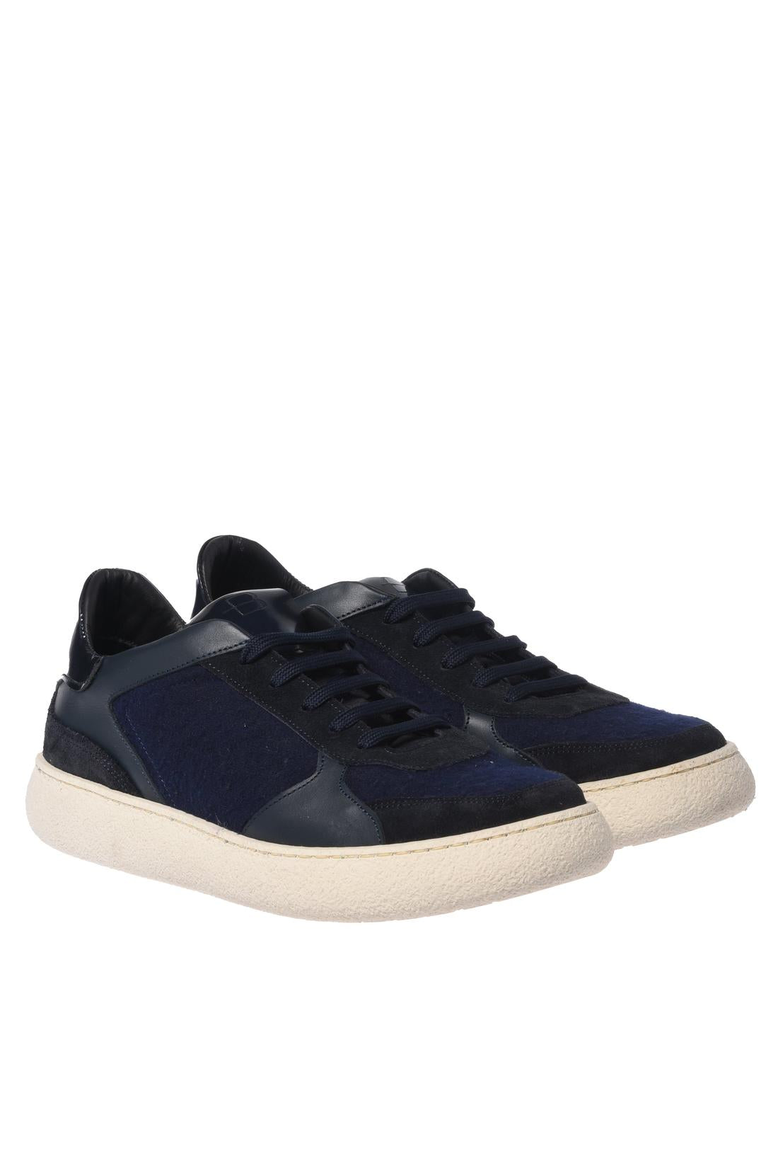 Baldinini-Blue suede leather and wool trainers-Sneaker-Black-Deal-Outlet-by-ARCHIVIST