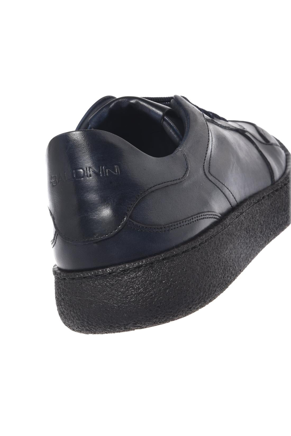 Baldinini-Blue délavé leather derbies-Flache Schuhe-Black-Deal-Outlet-by-ARCHIVIST