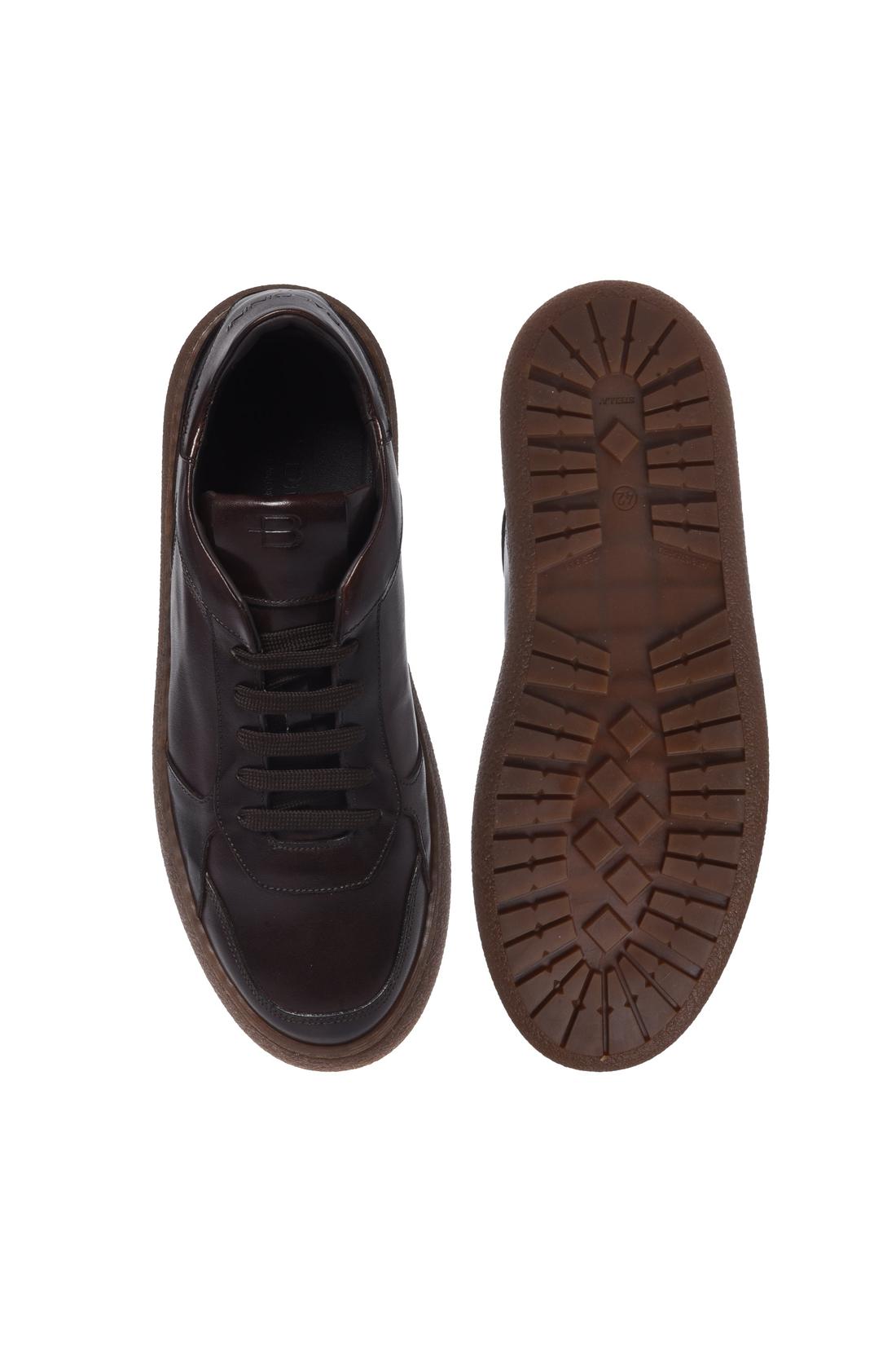 Baldinini-Washed-out dark brown leather trainers-Sneaker-Black-Deal-Outlet-by-ARCHIVIST