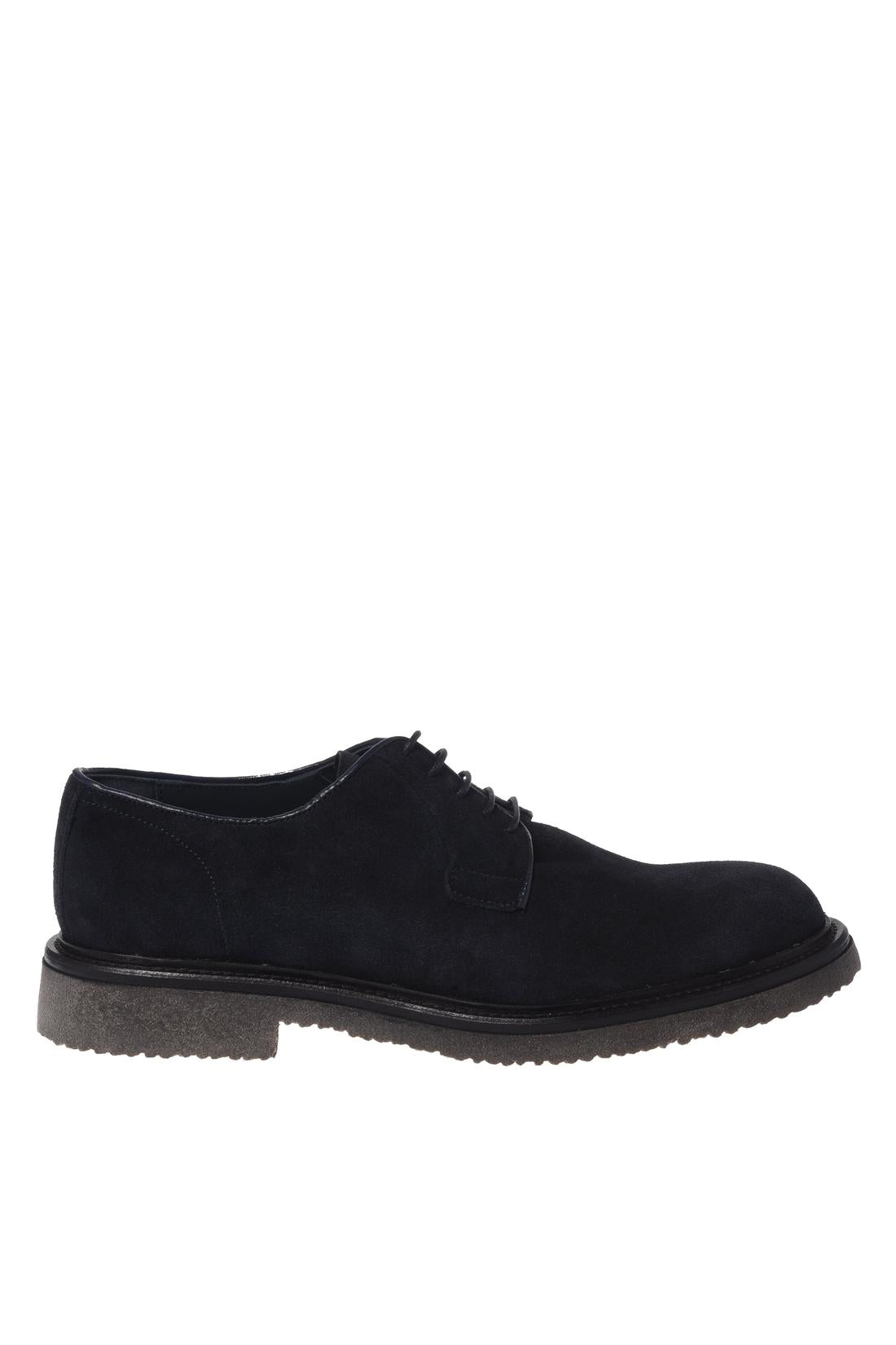 Baldinini-Blue suede leather lace-ups-Flache Schuhe-Black-Deal-Outlet-by-ARCHIVIST