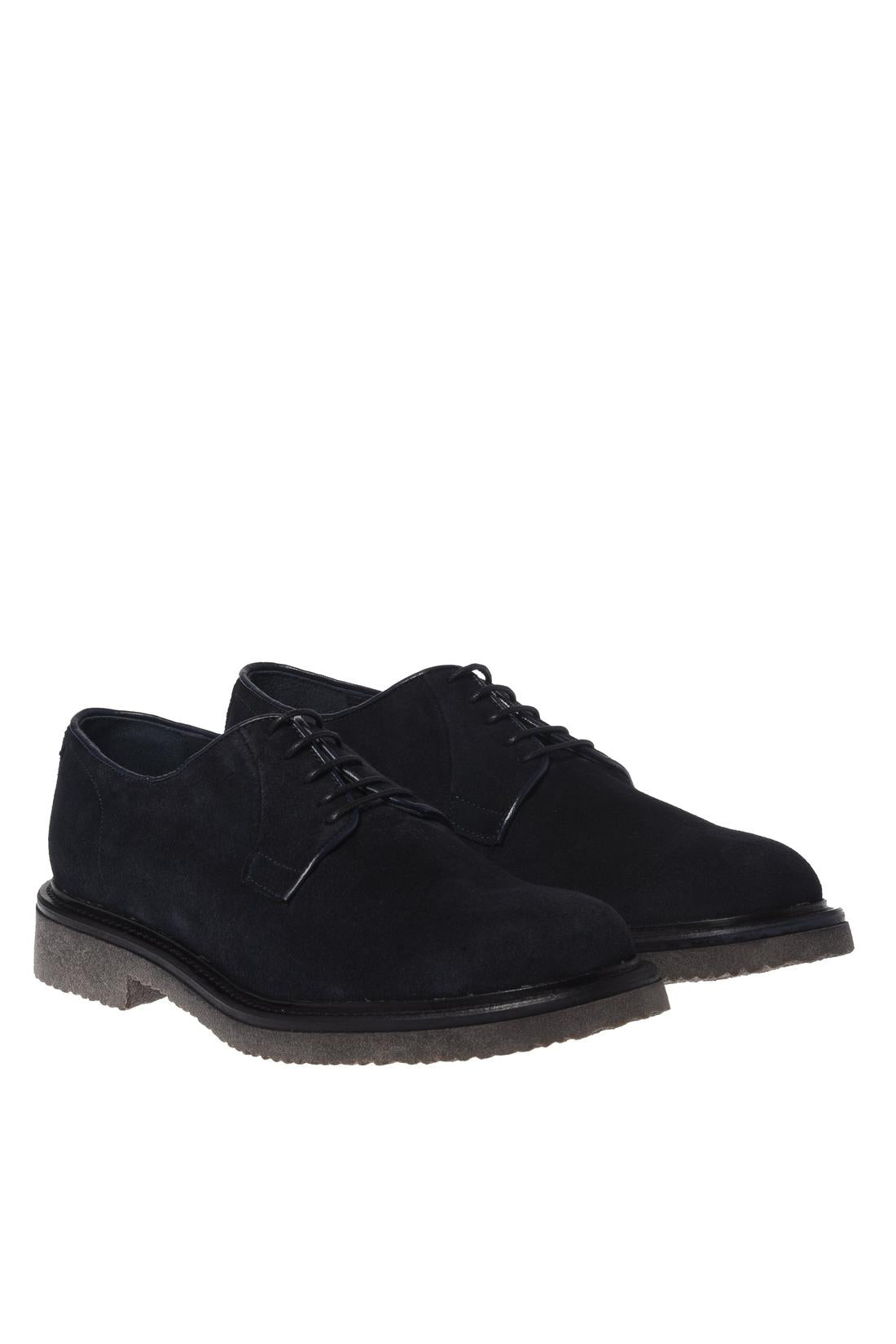 Baldinini-Blue suede leather lace-ups-Flache Schuhe-Black-Deal-Outlet-by-ARCHIVIST