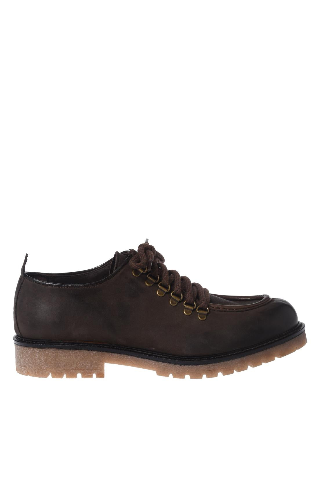 Baldinini-Dark brown nubuck lace-ups-Flache Schuhe-Black-Deal-Outlet-by-ARCHIVIST