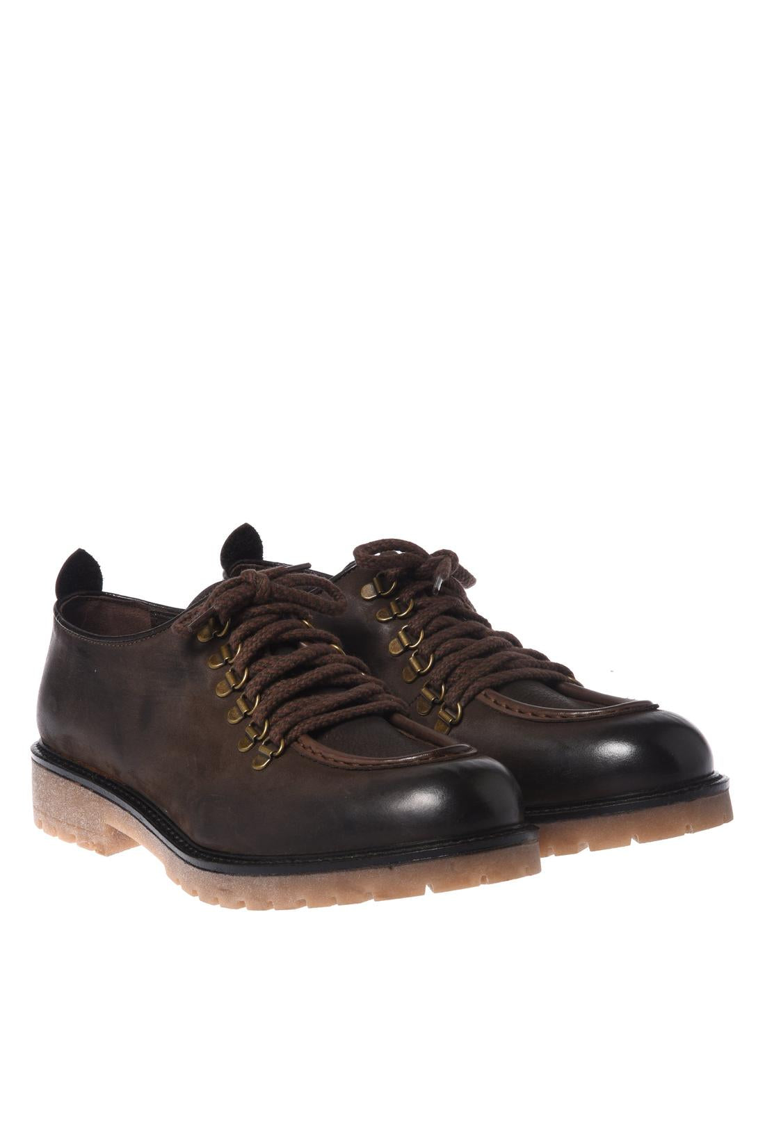 Baldinini-Dark brown nubuck lace-ups-Flache Schuhe-Black-Deal-Outlet-by-ARCHIVIST