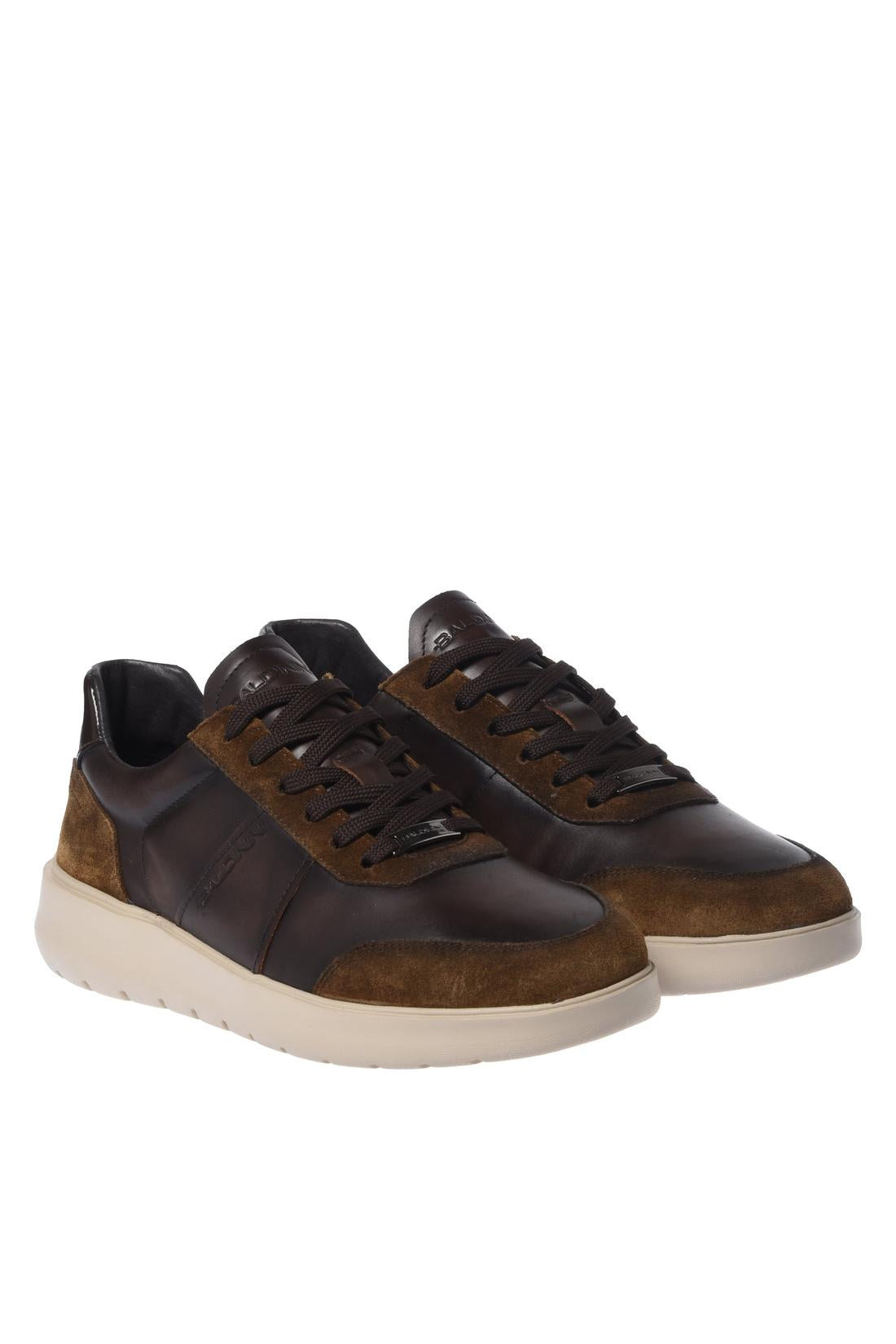 Baldinini-Dark brown leather trainers-Sneaker-Black-Deal-Outlet-by-ARCHIVIST