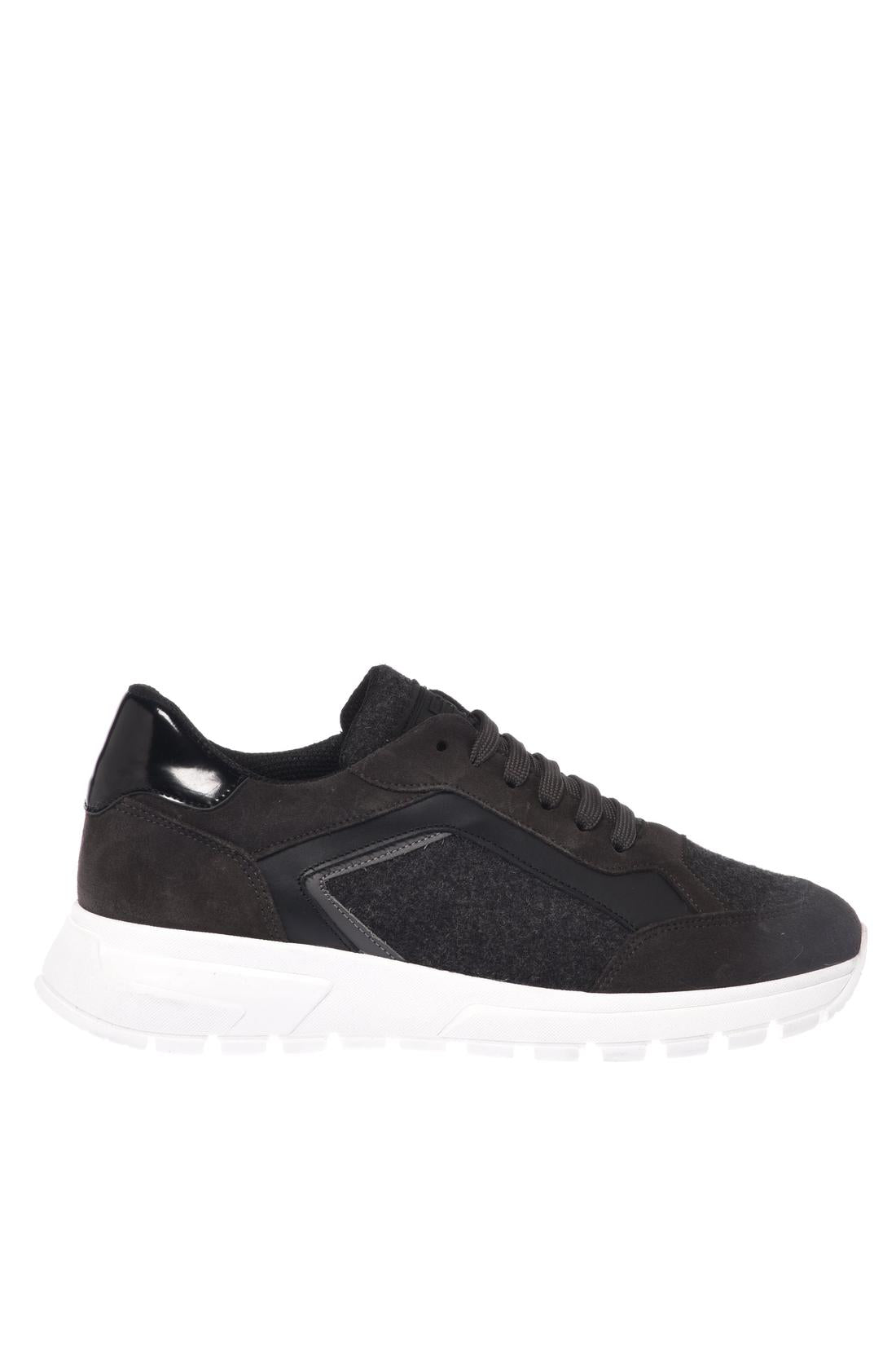 Baldinini-Dark grey suede leather and wool fabric sneakers﻿-Sneaker-Black-Deal-Outlet-by-ARCHIVIST