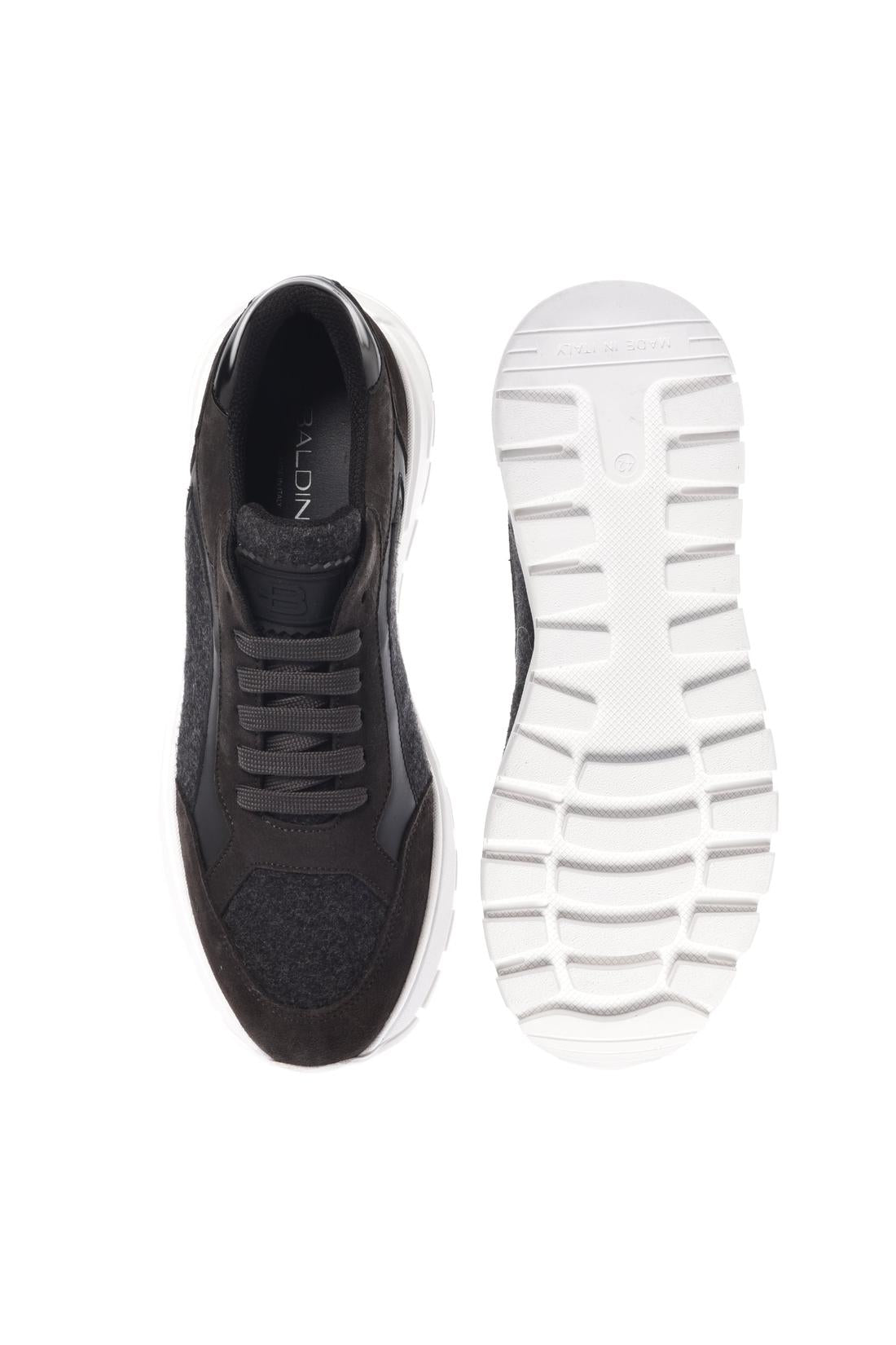 Baldinini-Dark grey suede leather and wool fabric sneakers﻿-Sneaker-Black-Deal-Outlet-by-ARCHIVIST