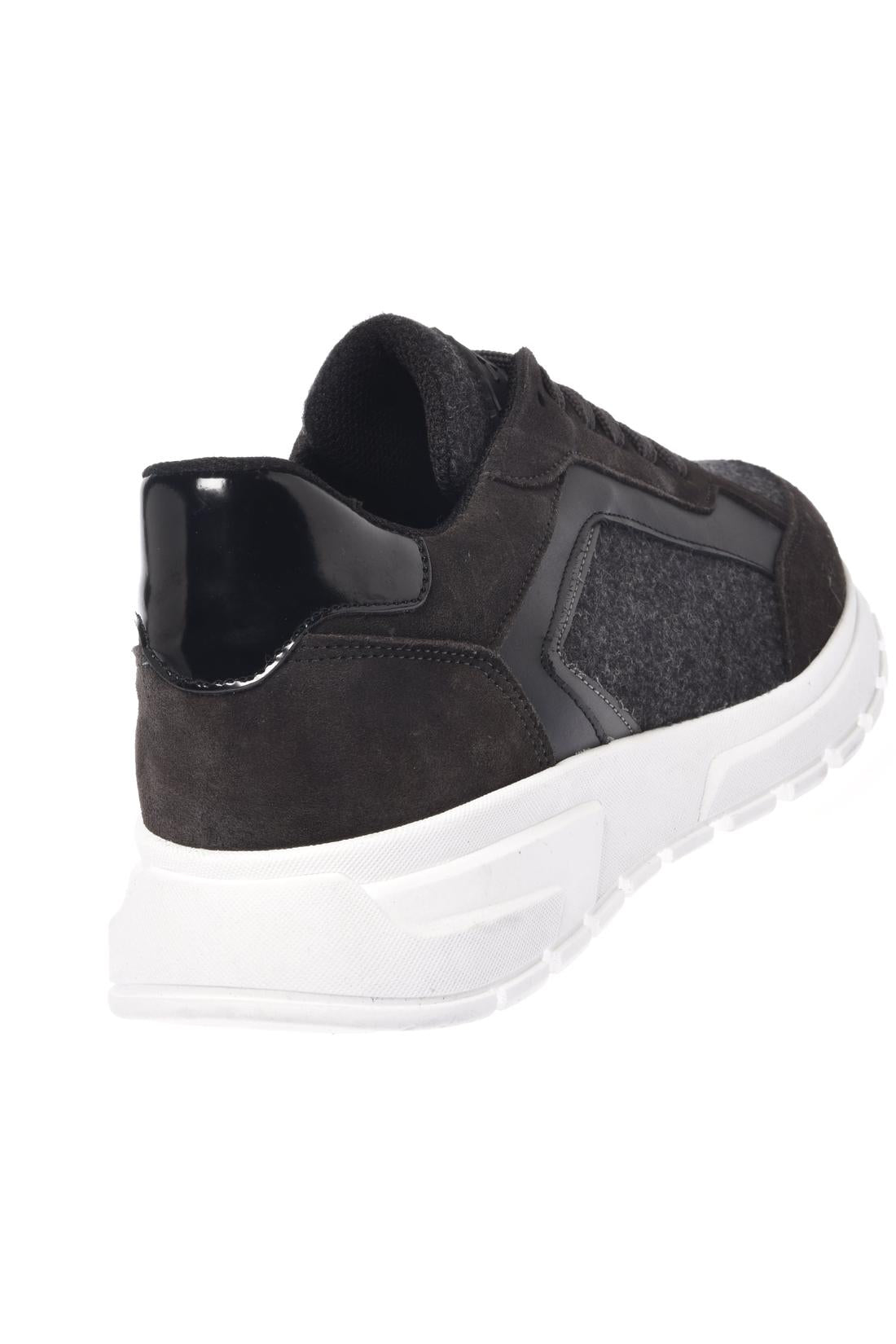 Baldinini-Dark grey suede leather and wool fabric sneakers﻿-Sneaker-Black-Deal-Outlet-by-ARCHIVIST