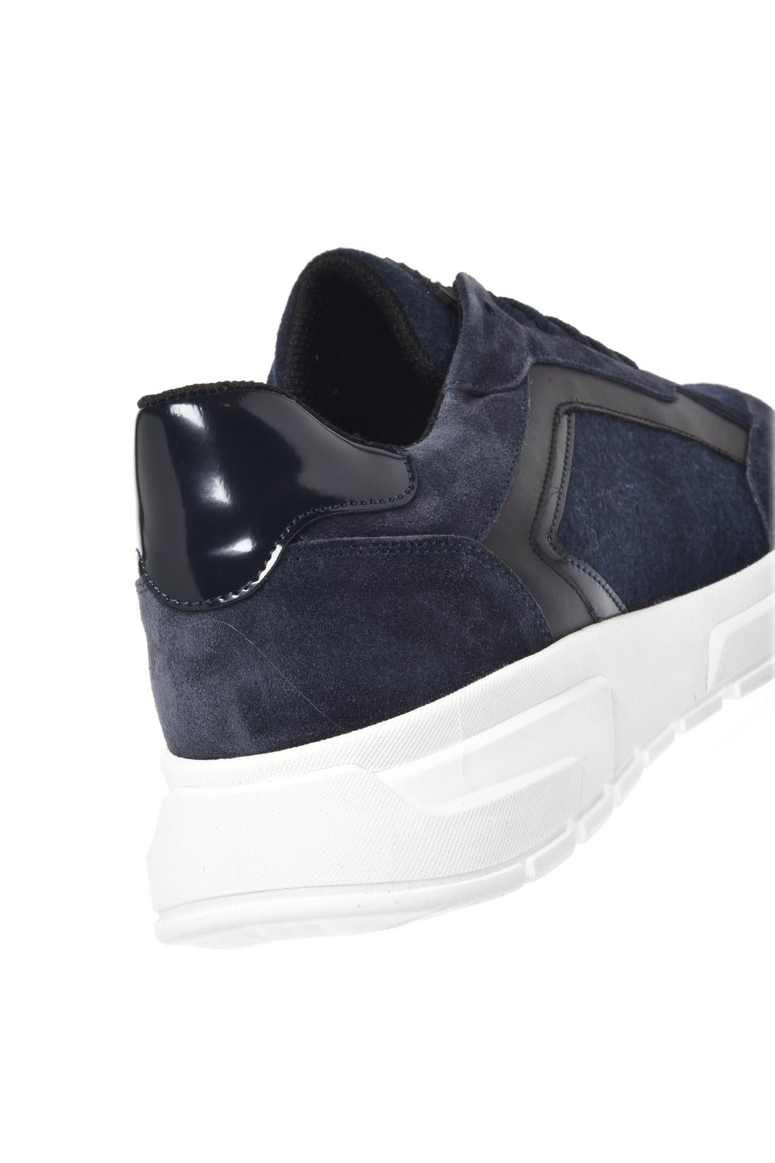 Baldinini-Dark blue suede leather and wool fabric sneakers﻿-Sneaker-Black-Deal-Outlet-by-ARCHIVIST