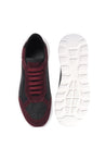 Baldinini-Burgundy suede leather and grey wool trainers-Sneaker-Black-Deal-Outlet-by-ARCHIVIST