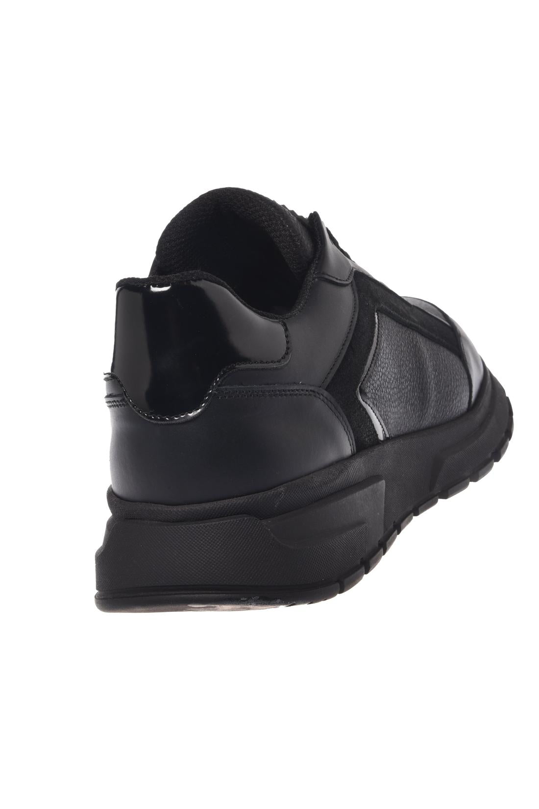 Baldinini-Black leather and tumbled leather sneakers-Sneaker-Black-Deal-Outlet-by-ARCHIVIST