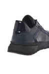 Baldinini-Blue leather and tumbled leather sneakers-Sneaker-Black-Deal-Outlet-by-ARCHIVIST