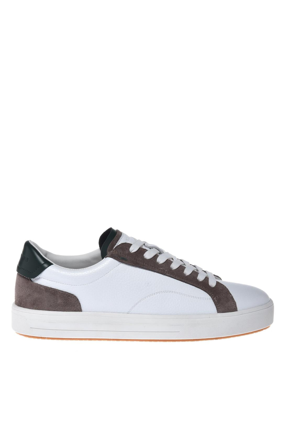 Sneaker in nappa leather and suede dark green-Sneaker-Baldinini-OUTLET-39-PANNA-KAKI-ARCHIVIST-ARCHIVE-SALE
