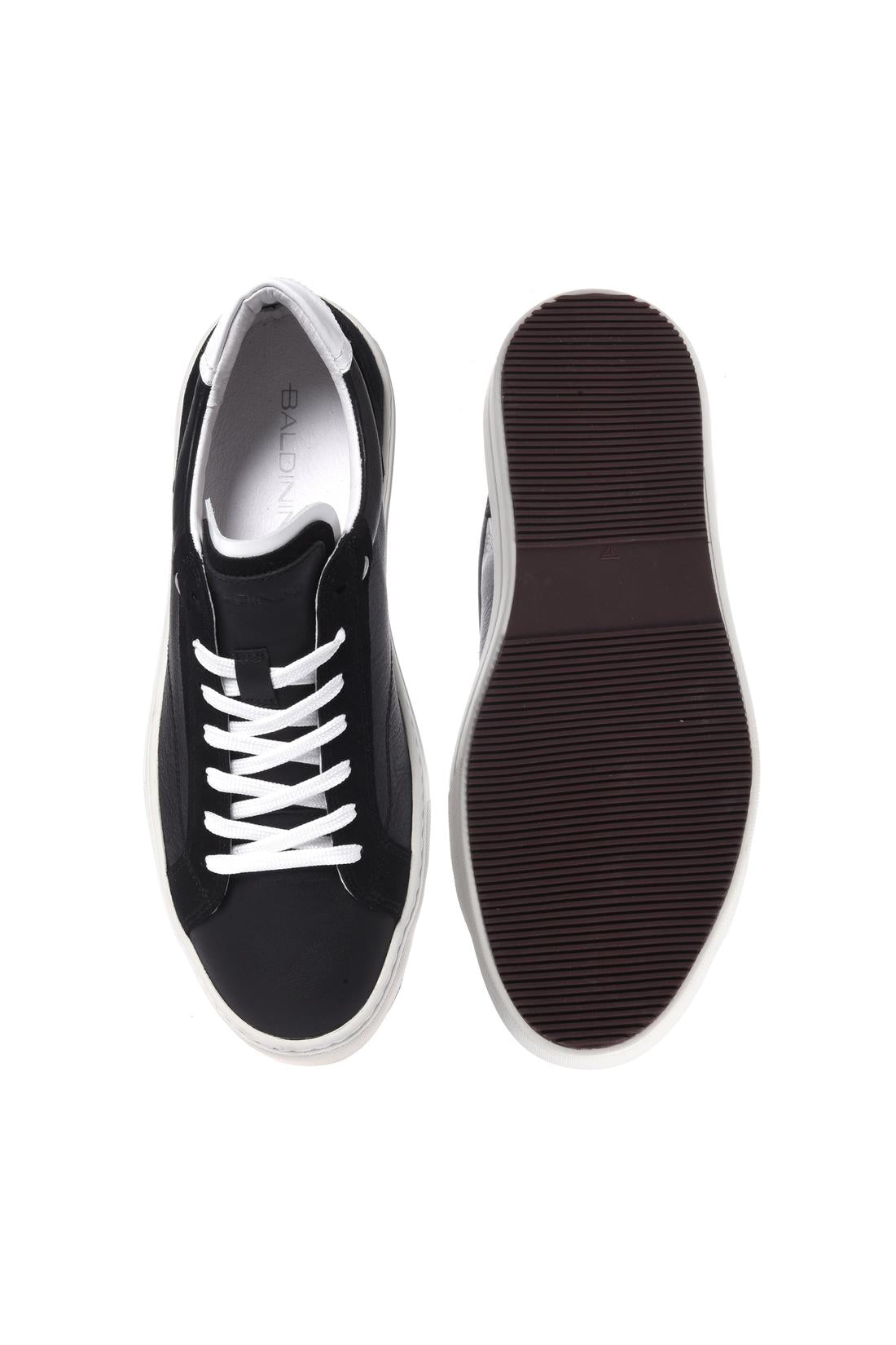 Baldinini-Black leather and suede leather trainers-Sneaker-Black-Deal-Outlet-by-ARCHIVIST
