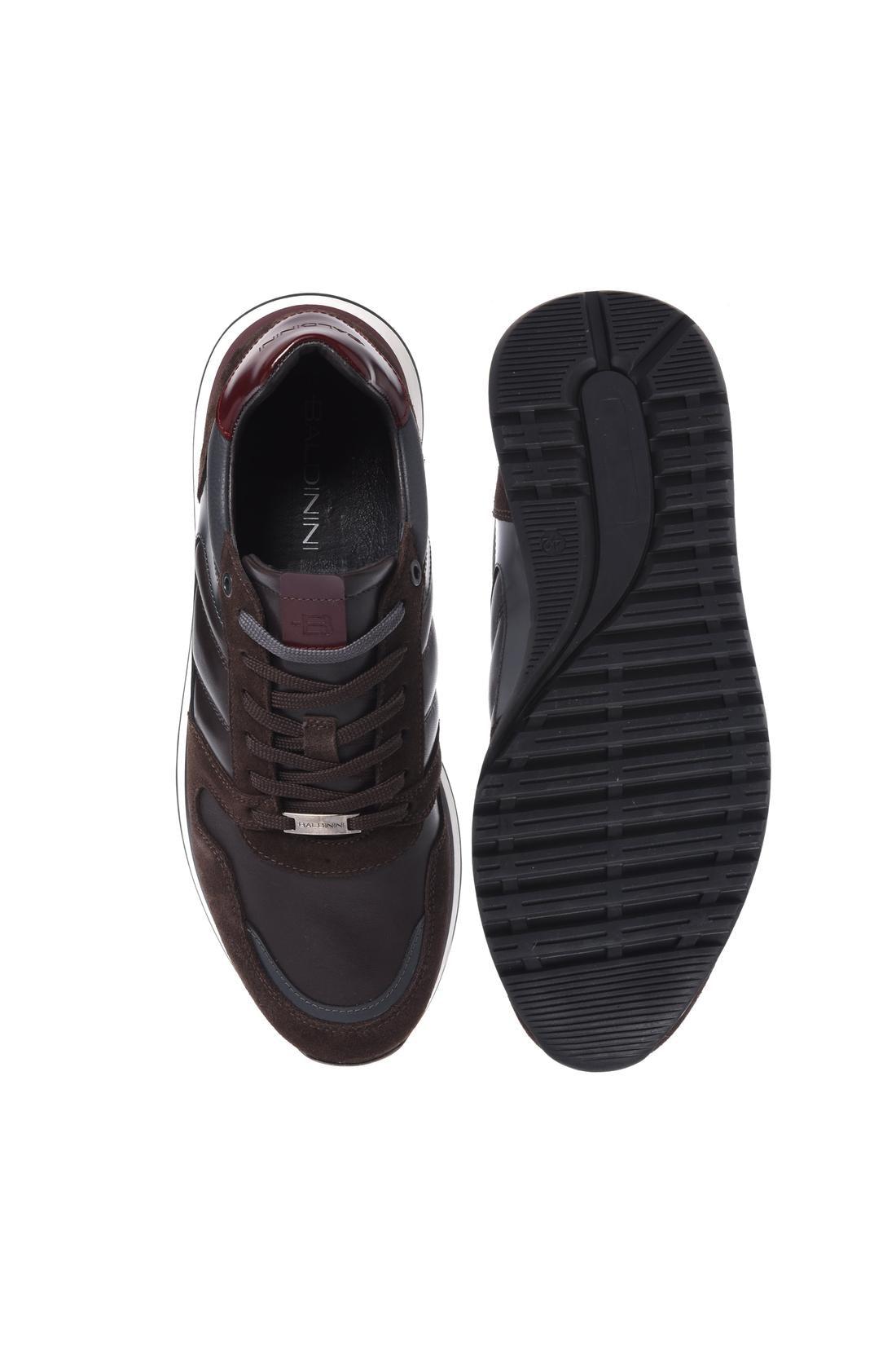 Baldinini-Trainer in dark brown leather and suede-Sneaker-Black-Deal-Outlet-by-ARCHIVIST