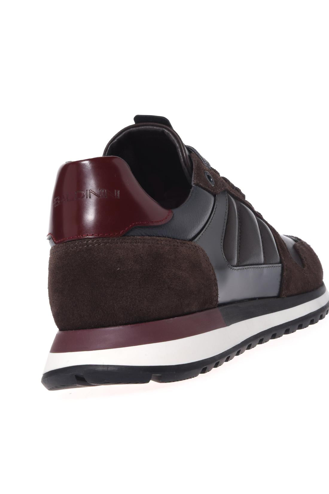 Baldinini-Trainer in dark brown leather and suede-Sneaker-Black-Deal-Outlet-by-ARCHIVIST