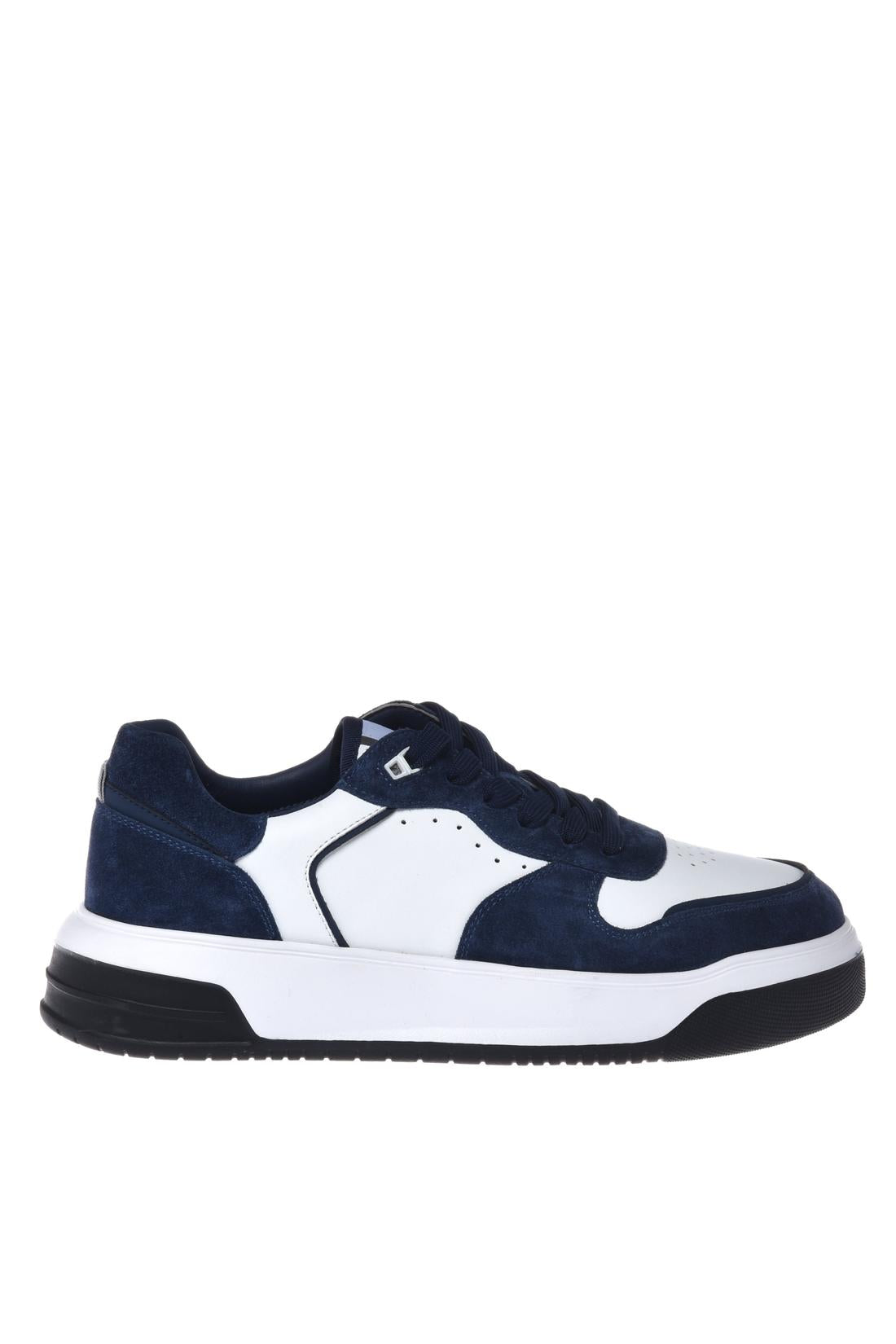 Sneaker in suede and leather white