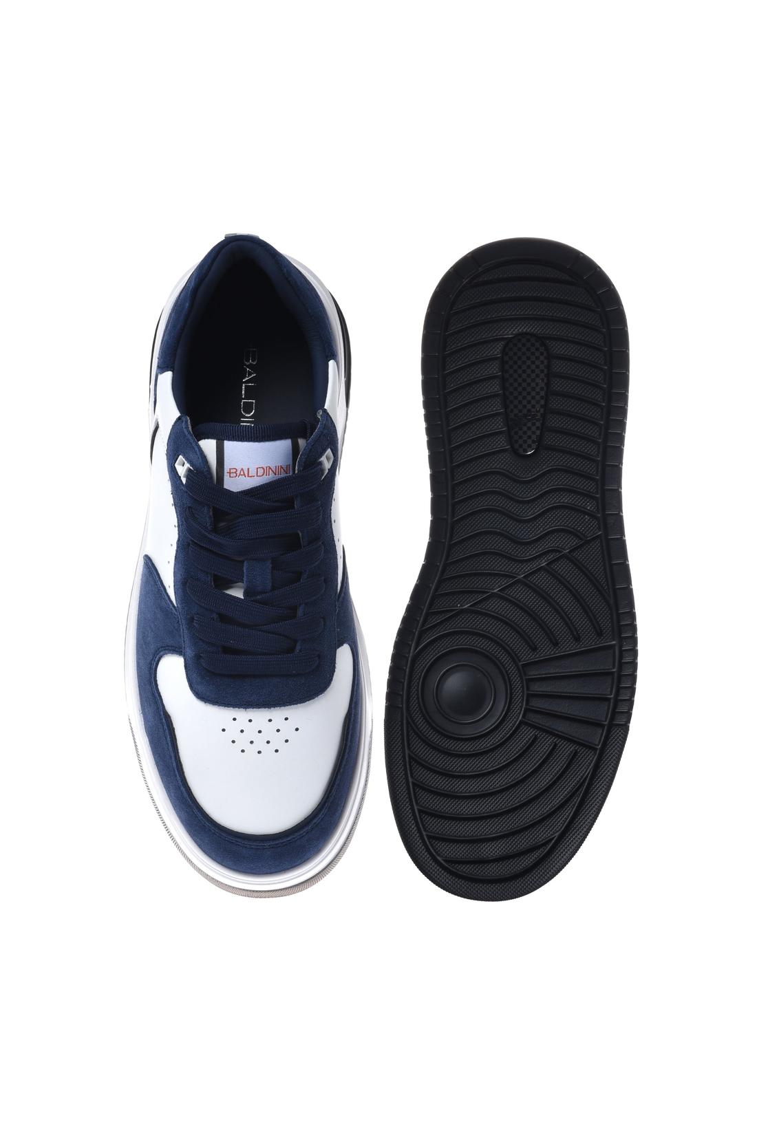 Sneaker in suede and leather white