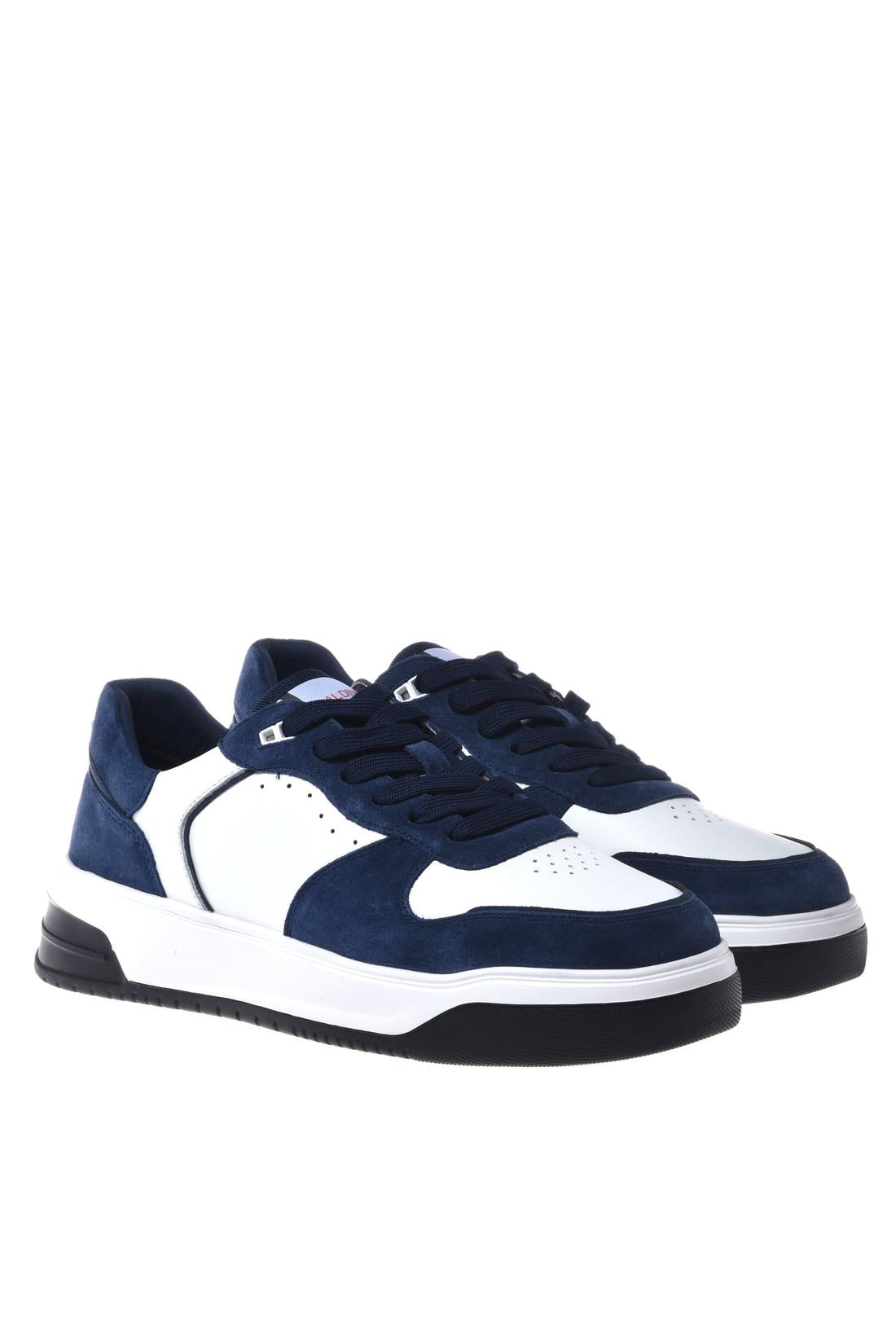Sneaker in suede and leather white
