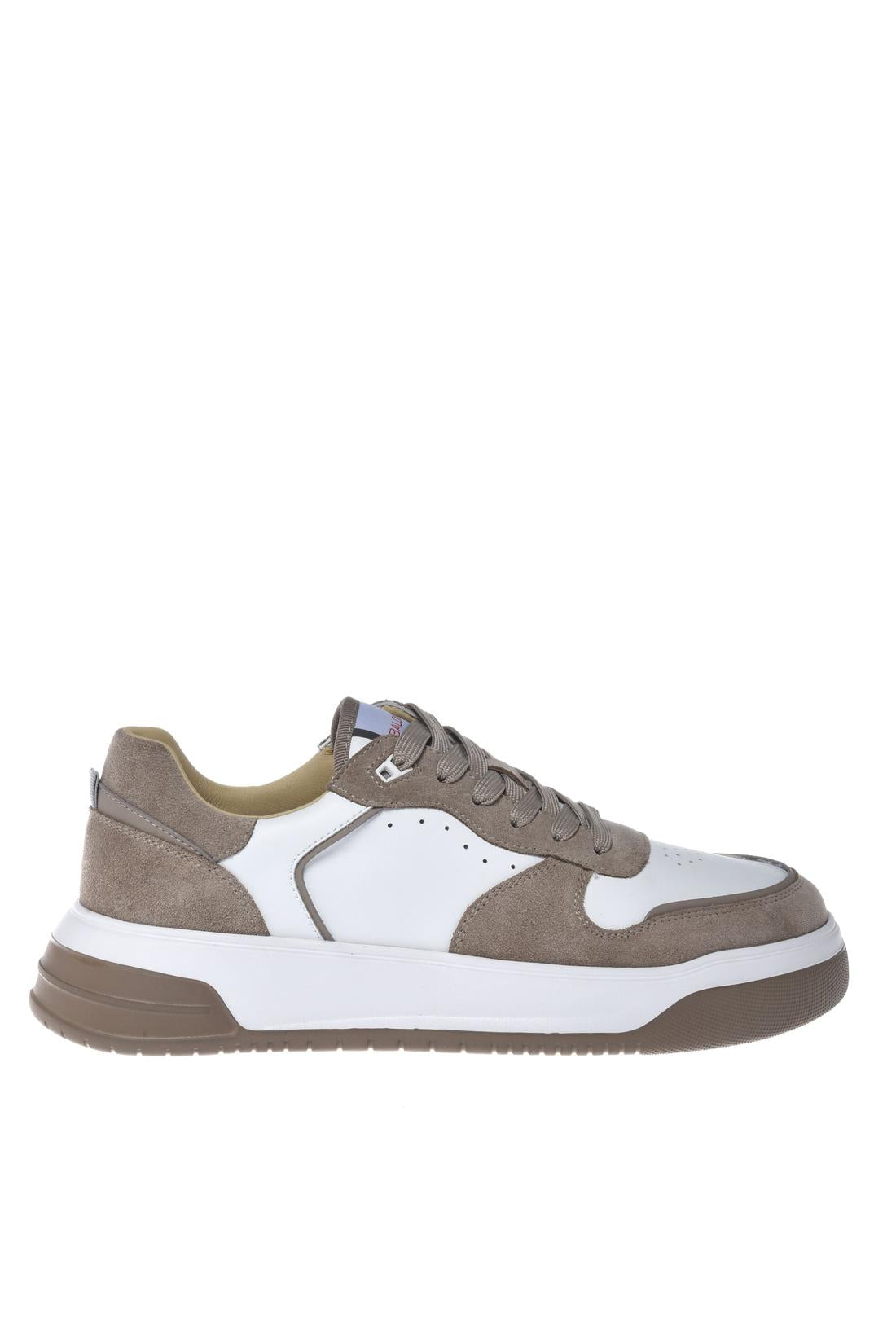 Sneaker in suede and leather white