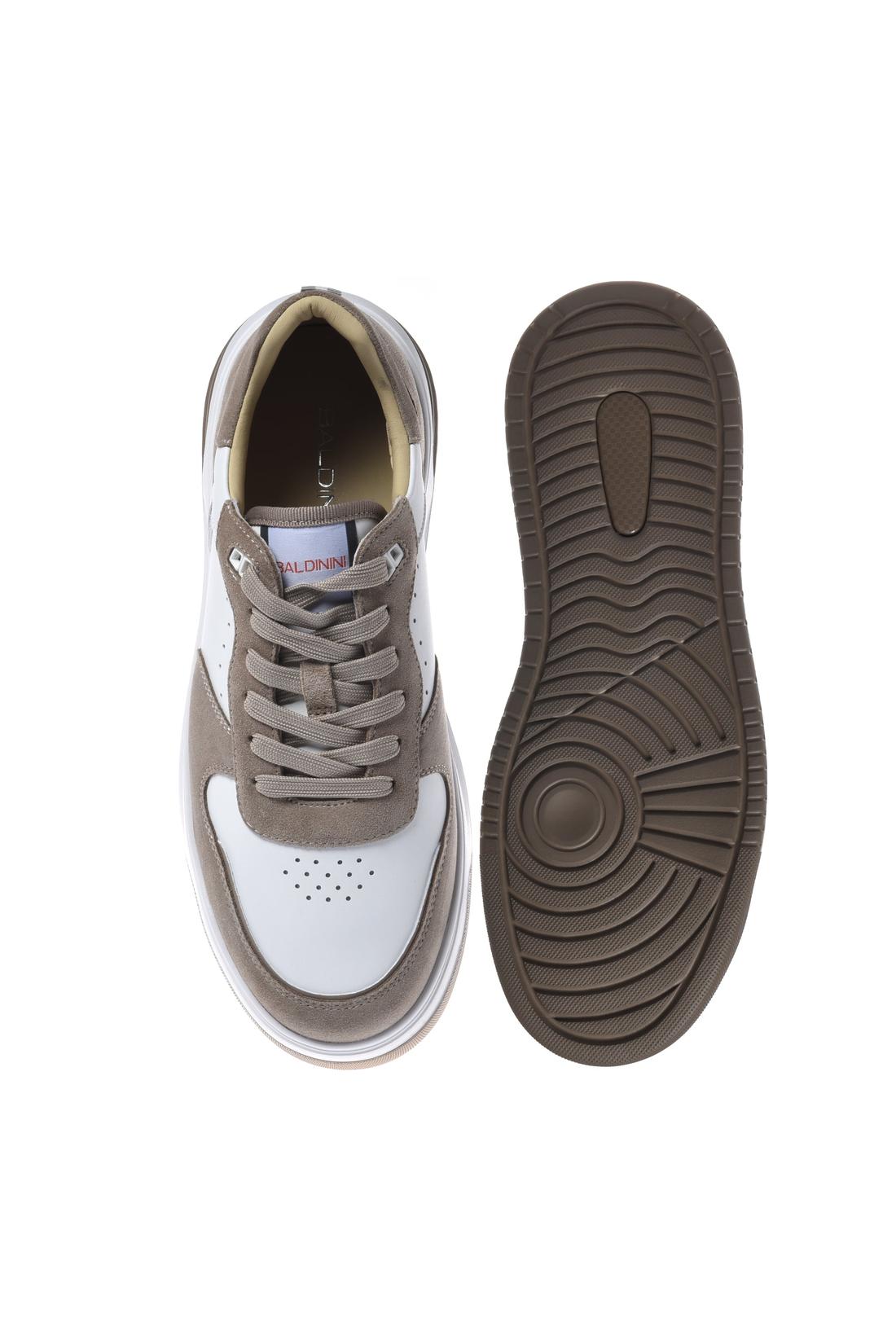 Sneaker in suede and leather white