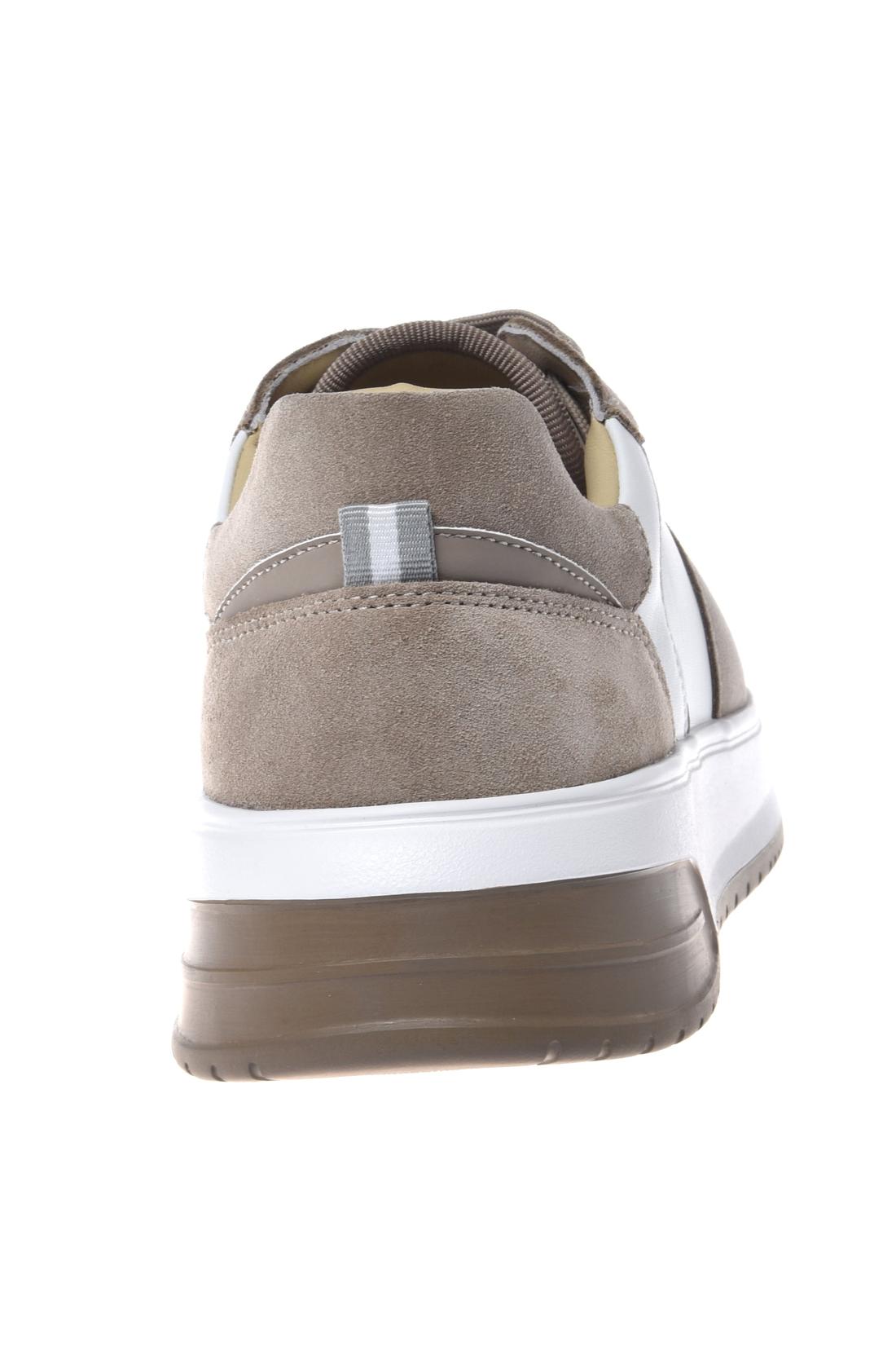 Sneaker in suede and leather white