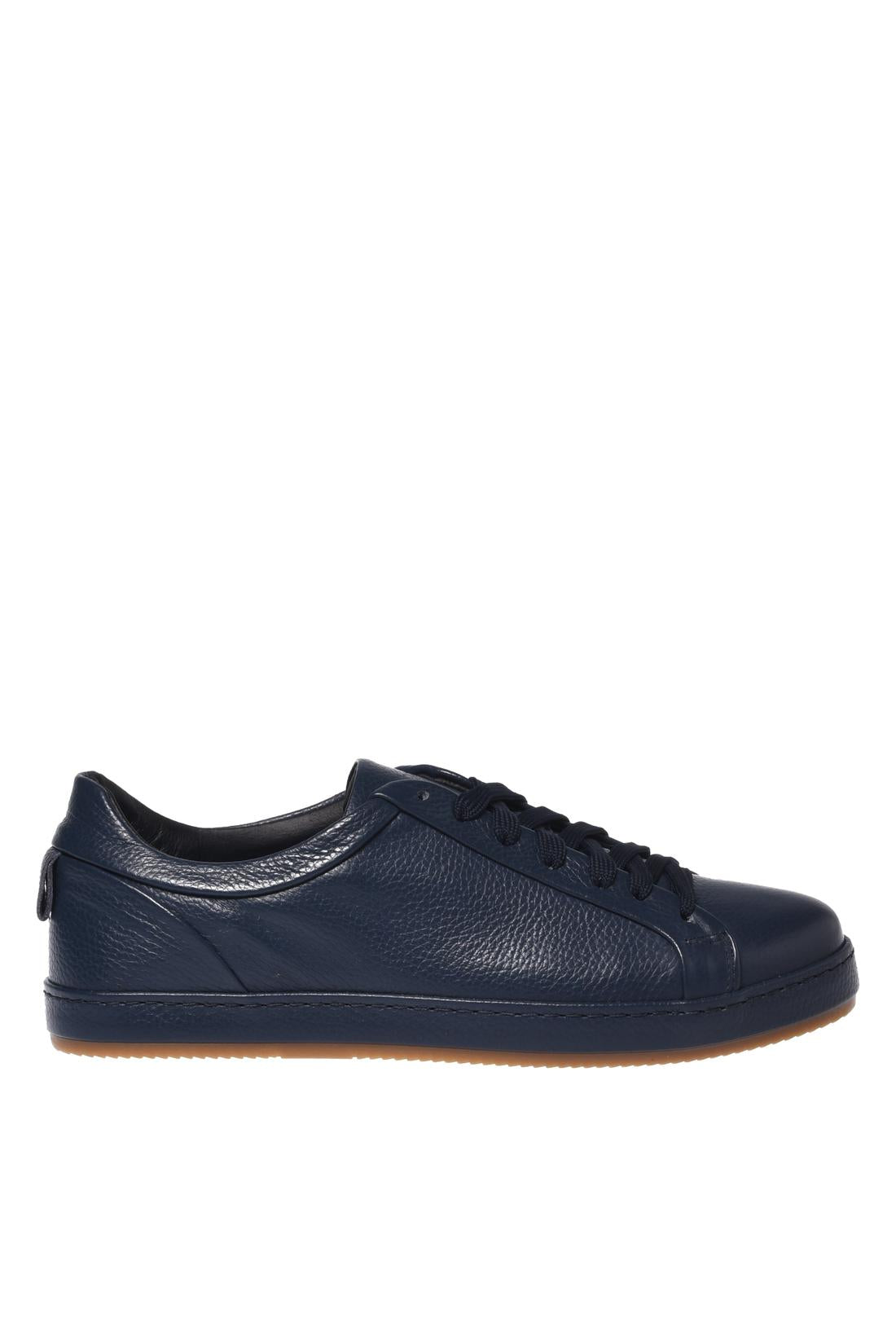Blue tumbled leather sneaker