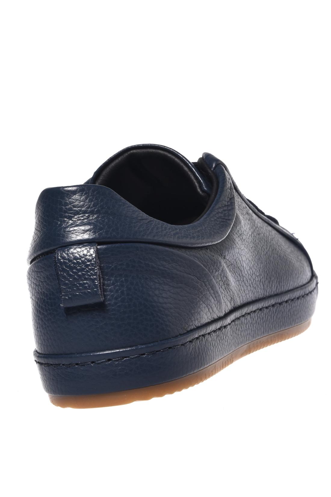 Blue tumbled leather sneaker