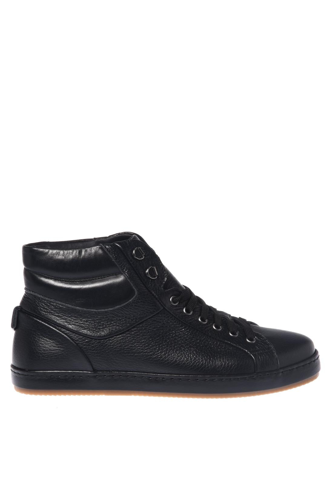 Baldinini-Sneaker in black nappa leather and black grained leather-Sneaker-Black-Deal-Outlet-by-ARCHIVIST