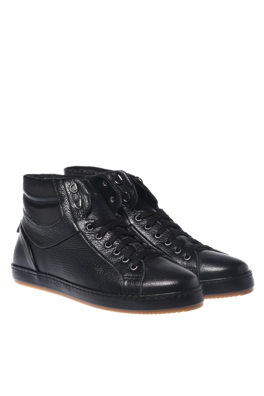 Baldinini-Sneaker in black nappa leather and black grained leather-Sneaker-Black-Deal-Outlet-by-ARCHIVIST