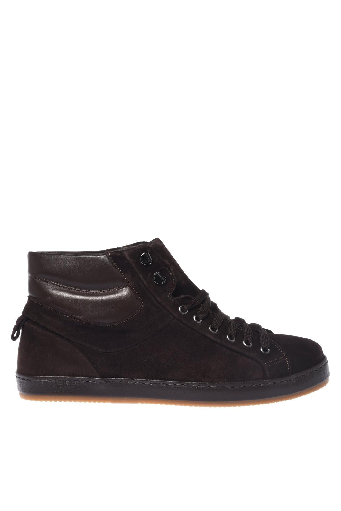 Baldinini-Sneaker in dark brown suede and dark brown nappa leather-Sneaker-Black-Deal-Outlet-by-ARCHIVIST
