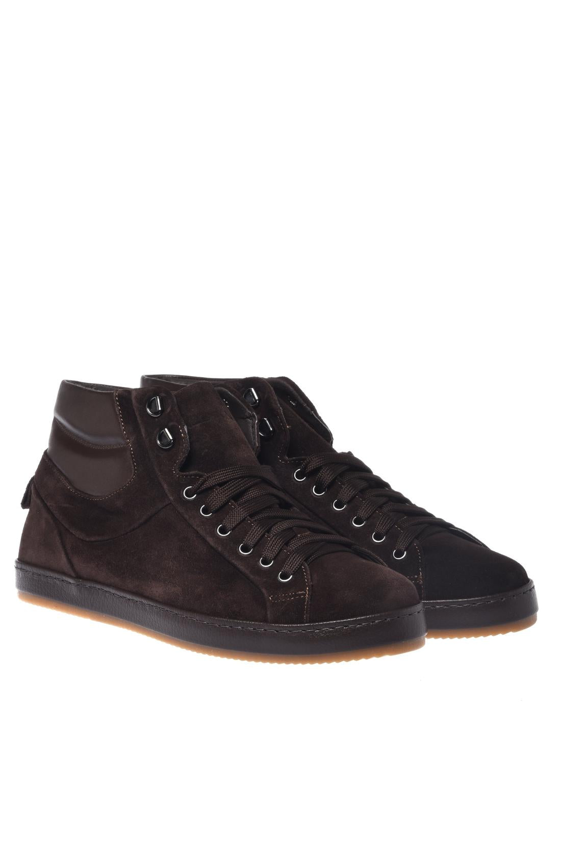 Baldinini-Sneaker in dark brown suede and dark brown nappa leather-Sneaker-Black-Deal-Outlet-by-ARCHIVIST
