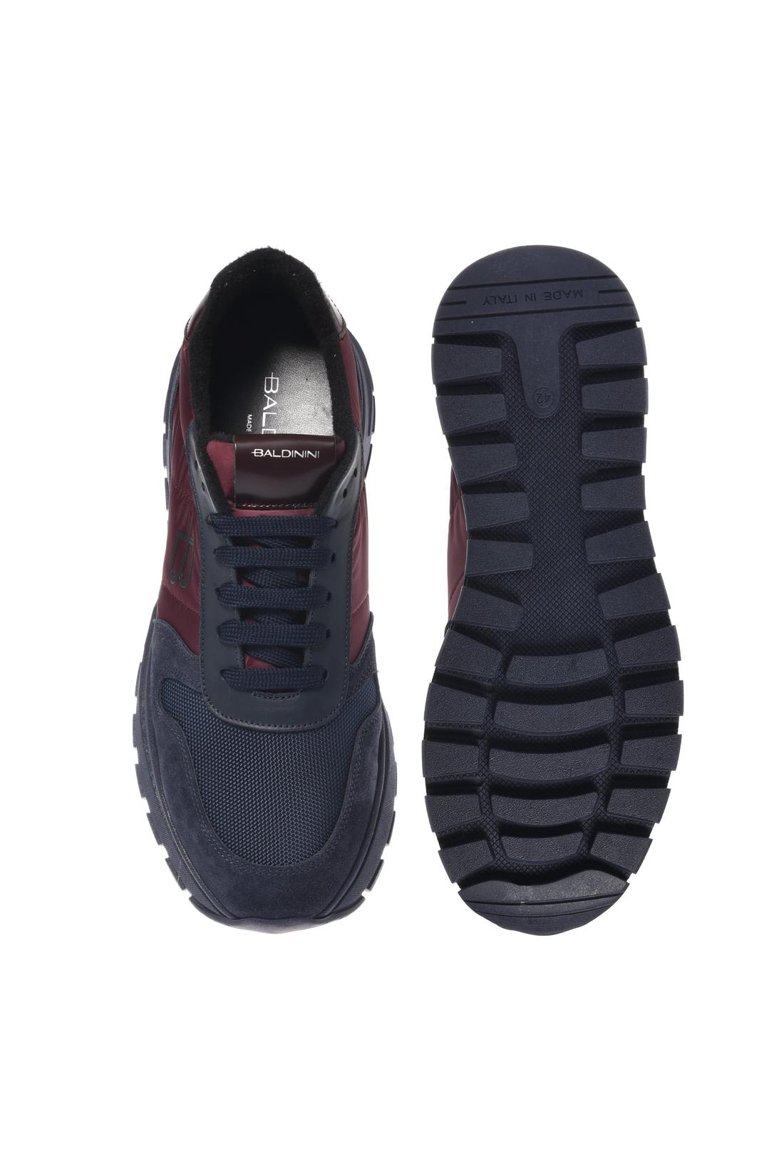 Baldinini-Blue suede leather and burgundy nylon sneakers﻿-Sneaker-Black-Deal-Outlet-by-ARCHIVIST