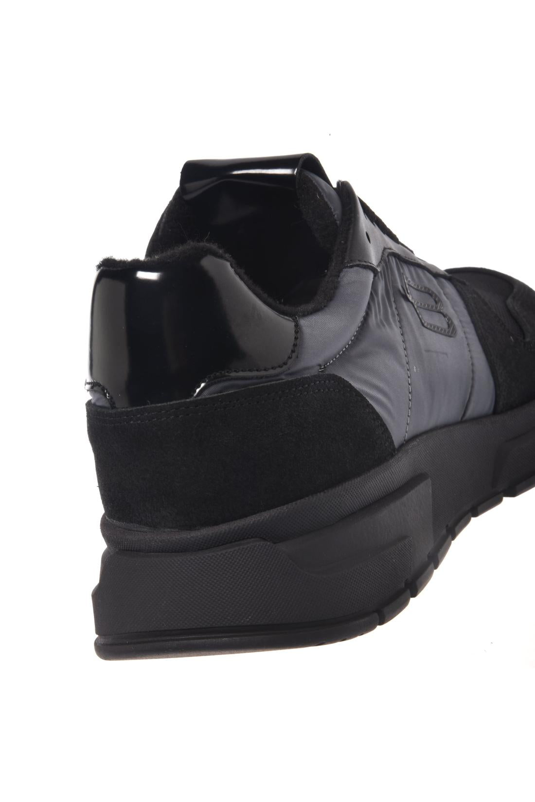 Baldinini-Black suede leather and grey nylon sneakers-Sneaker-Black-Deal-Outlet-by-ARCHIVIST