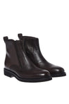 Baldinini-Dark brown leather and tumbled leather ankle boots-Stiefel & Stiefeletten-Black-Deal-Outlet-by-ARCHIVIST