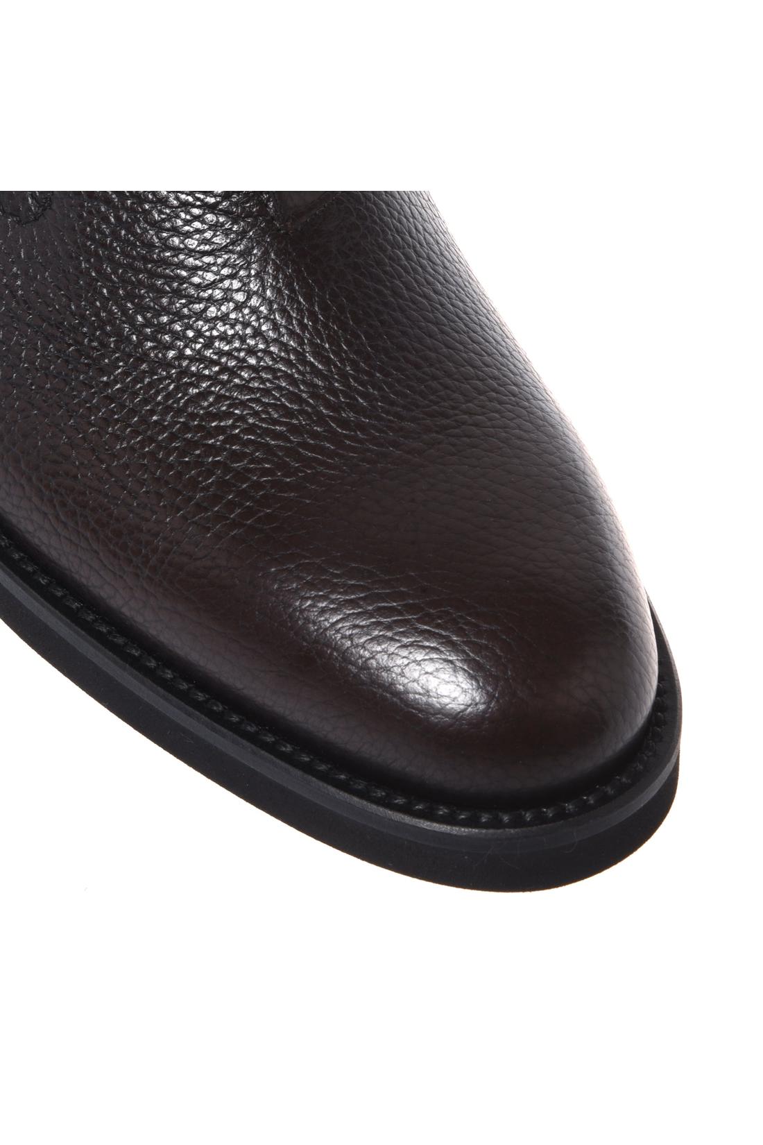 Baldinini-Dark brown leather and tumbled leather ankle boots-Stiefel & Stiefeletten-Black-Deal-Outlet-by-ARCHIVIST