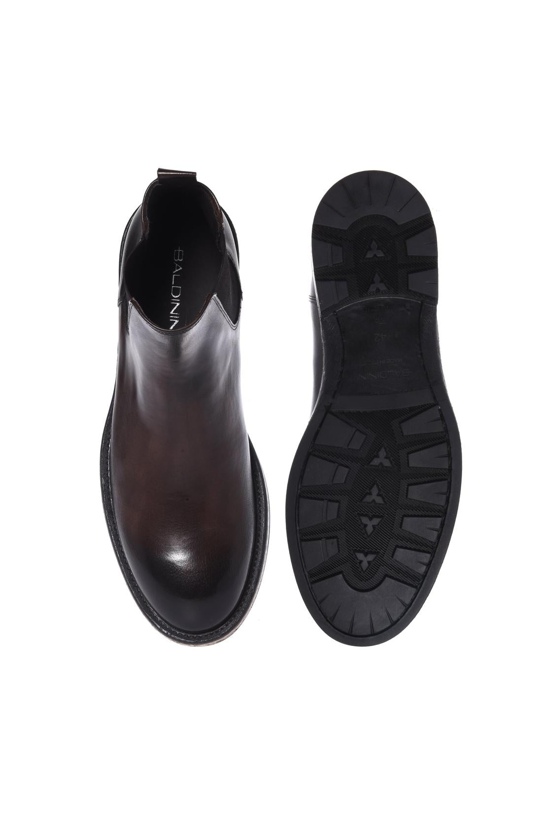 Baldinini-Dark brown aged leather ankle boots-Stiefel & Stiefeletten-Black-Deal-Outlet-by-ARCHIVIST