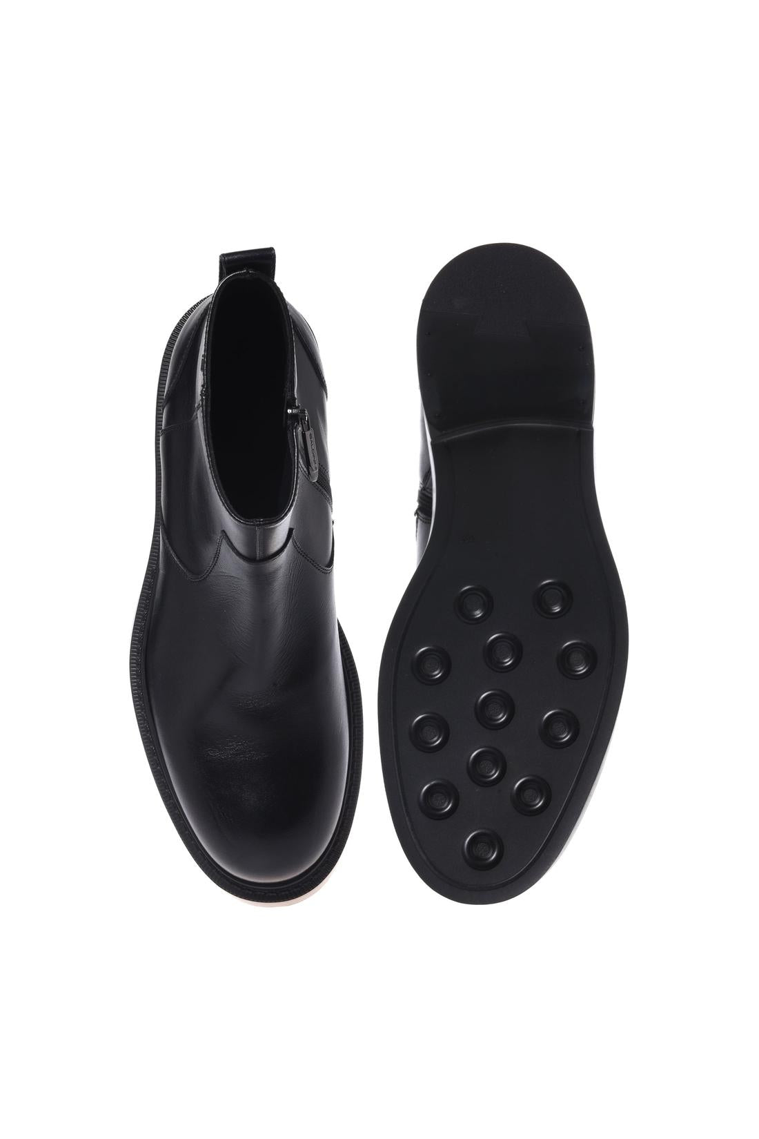 Baldinini-Black leather ankle boots-Stiefel & Stiefeletten-Black-Deal-Outlet-by-ARCHIVIST