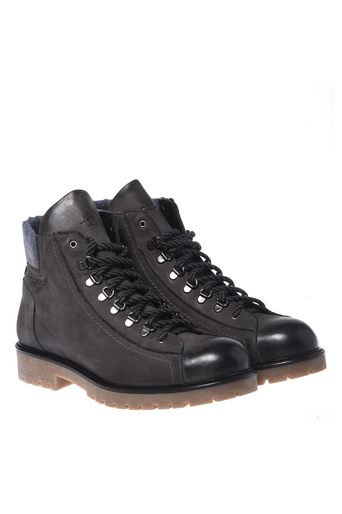 Baldinini-Grey nubuck combat boots-Stiefel & Stiefeletten-Black-Deal-Outlet-by-ARCHIVIST