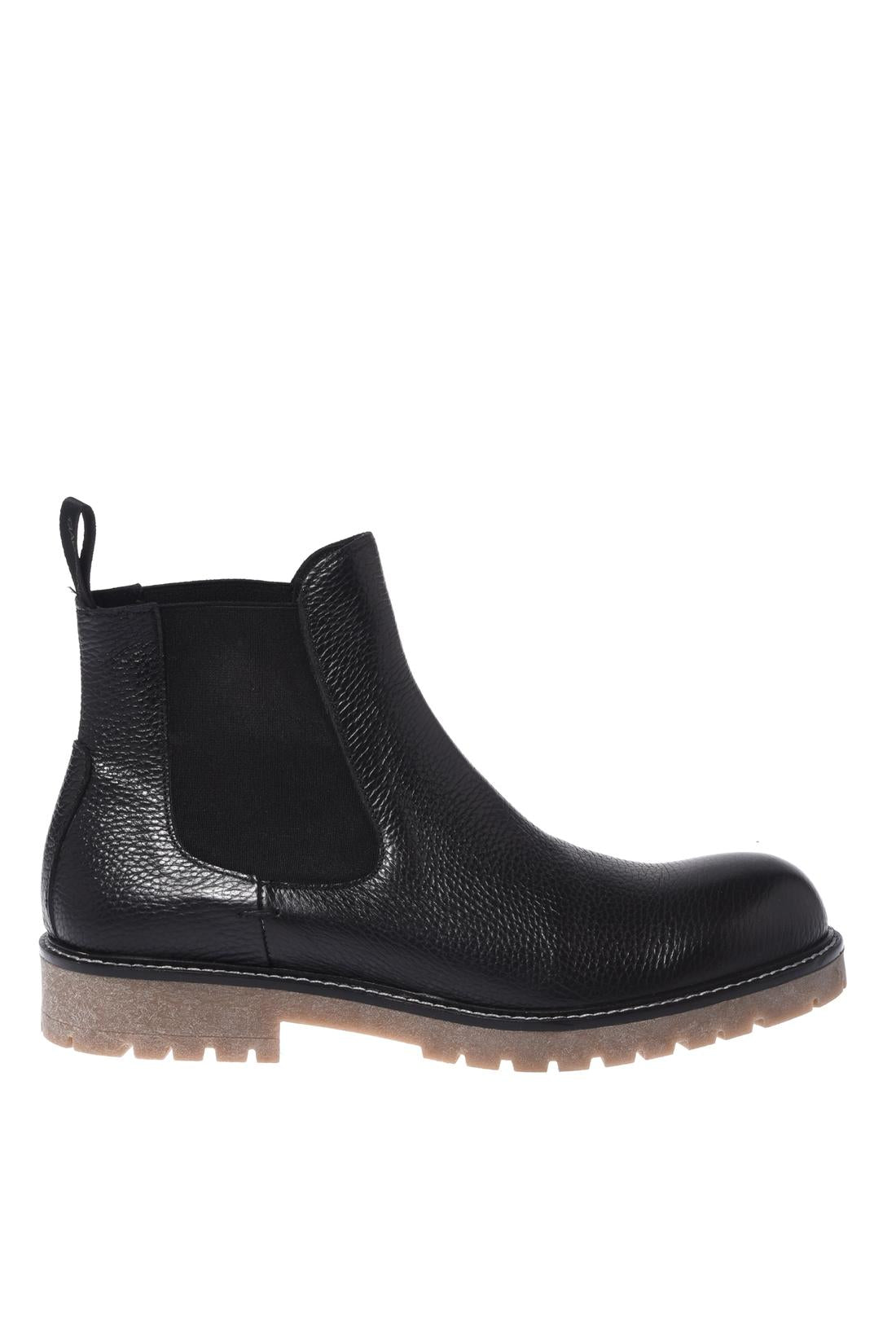 Baldinini-Black tumbled leather ankle boots-Stiefel & Stiefeletten-Black-Deal-Outlet-by-ARCHIVIST