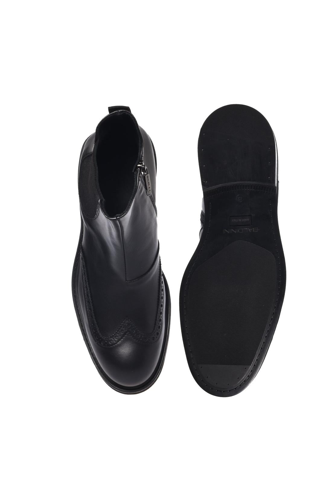 Black leather ankle boots