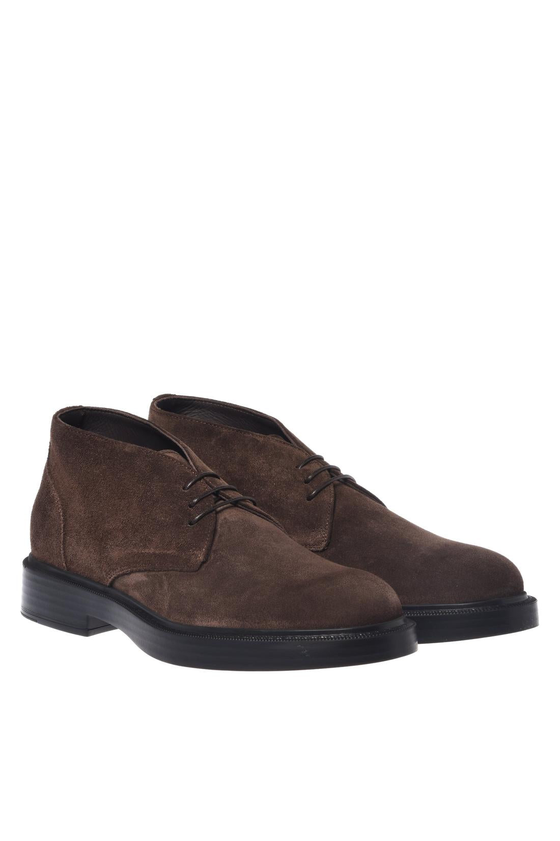 Baldinini-Dark brown suede leather lace-ups-Flache Schuhe-Black-Deal-Outlet-by-ARCHIVIST
