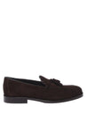 Baldinini-Dark brown suede leather slip-ons-Flache Schuhe-Black-Deal-Outlet-by-ARCHIVIST