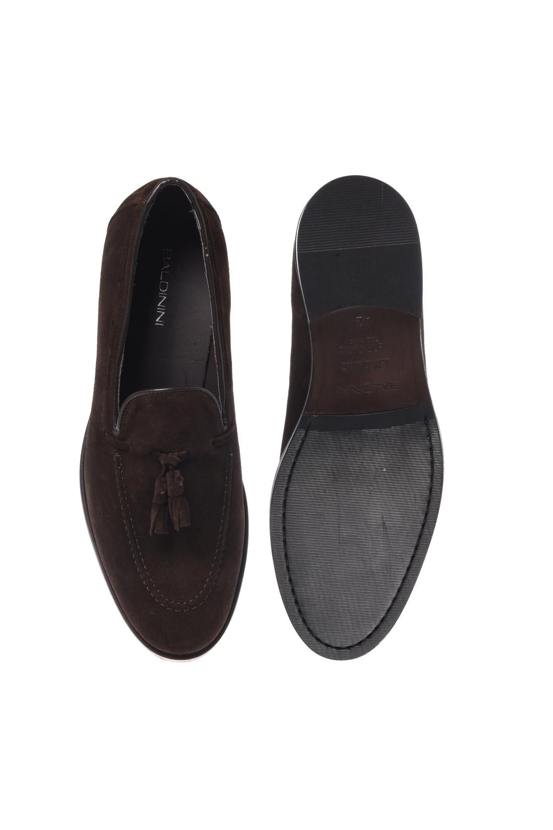 Baldinini-Dark brown suede leather slip-ons-Flache Schuhe-Black-Deal-Outlet-by-ARCHIVIST