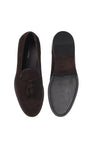 Baldinini-Dark brown suede leather slip-ons-Flache Schuhe-Black-Deal-Outlet-by-ARCHIVIST
