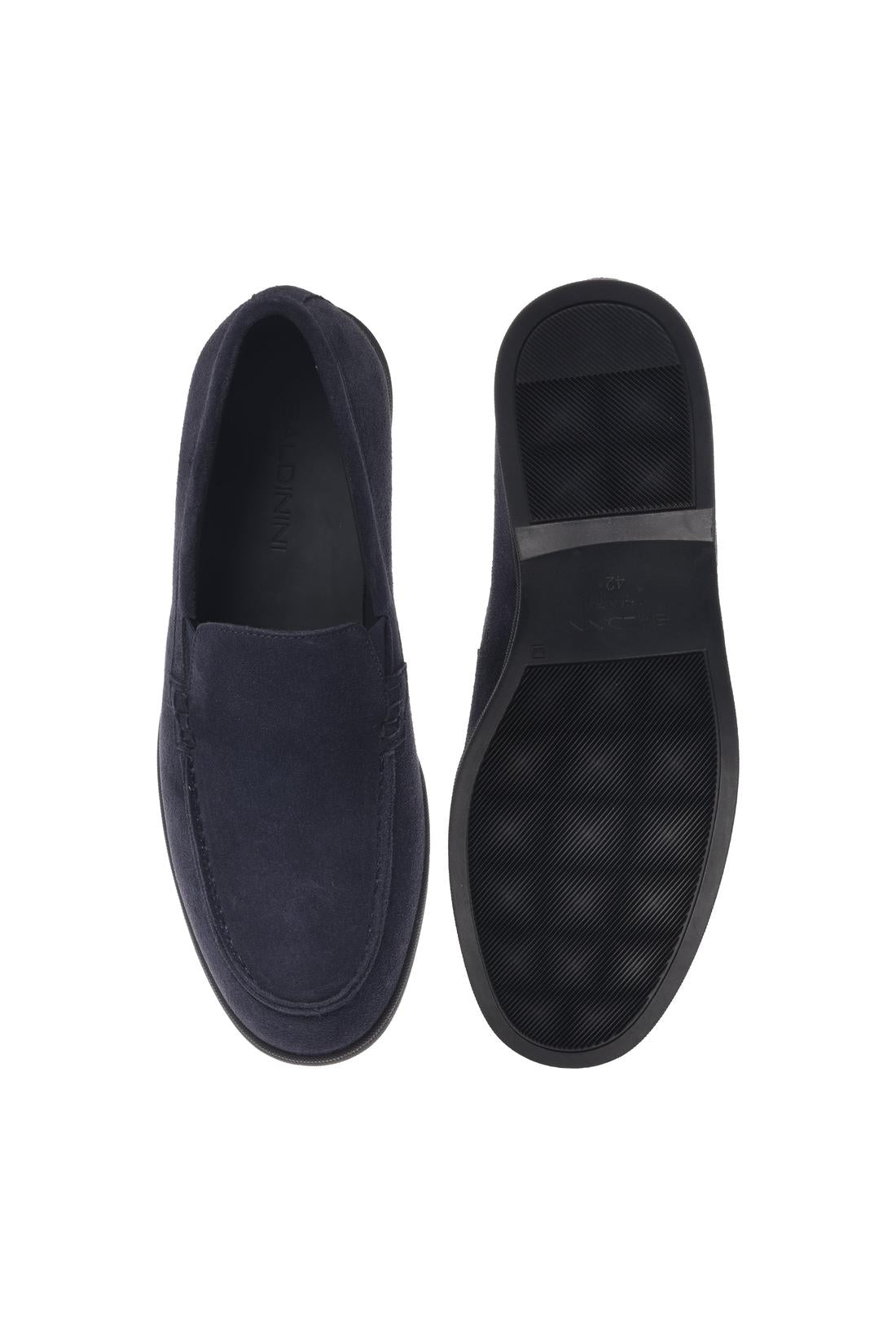 Baldinini-Blue suede leather slip-ons-Flache Schuhe-Black-Deal-Outlet-by-ARCHIVIST
